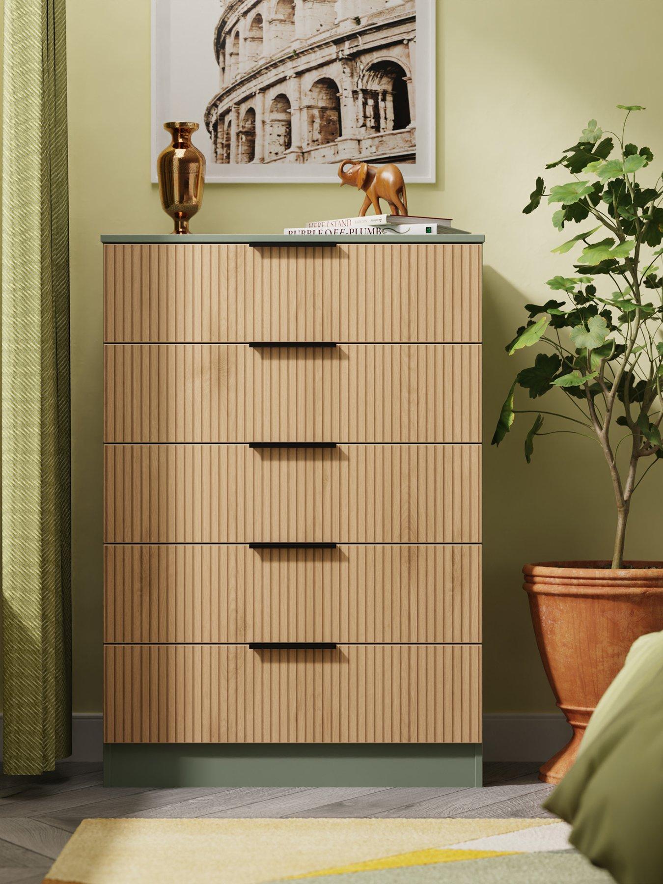 undefined Lane Ready Assembled 5 Drawer Chest - Green