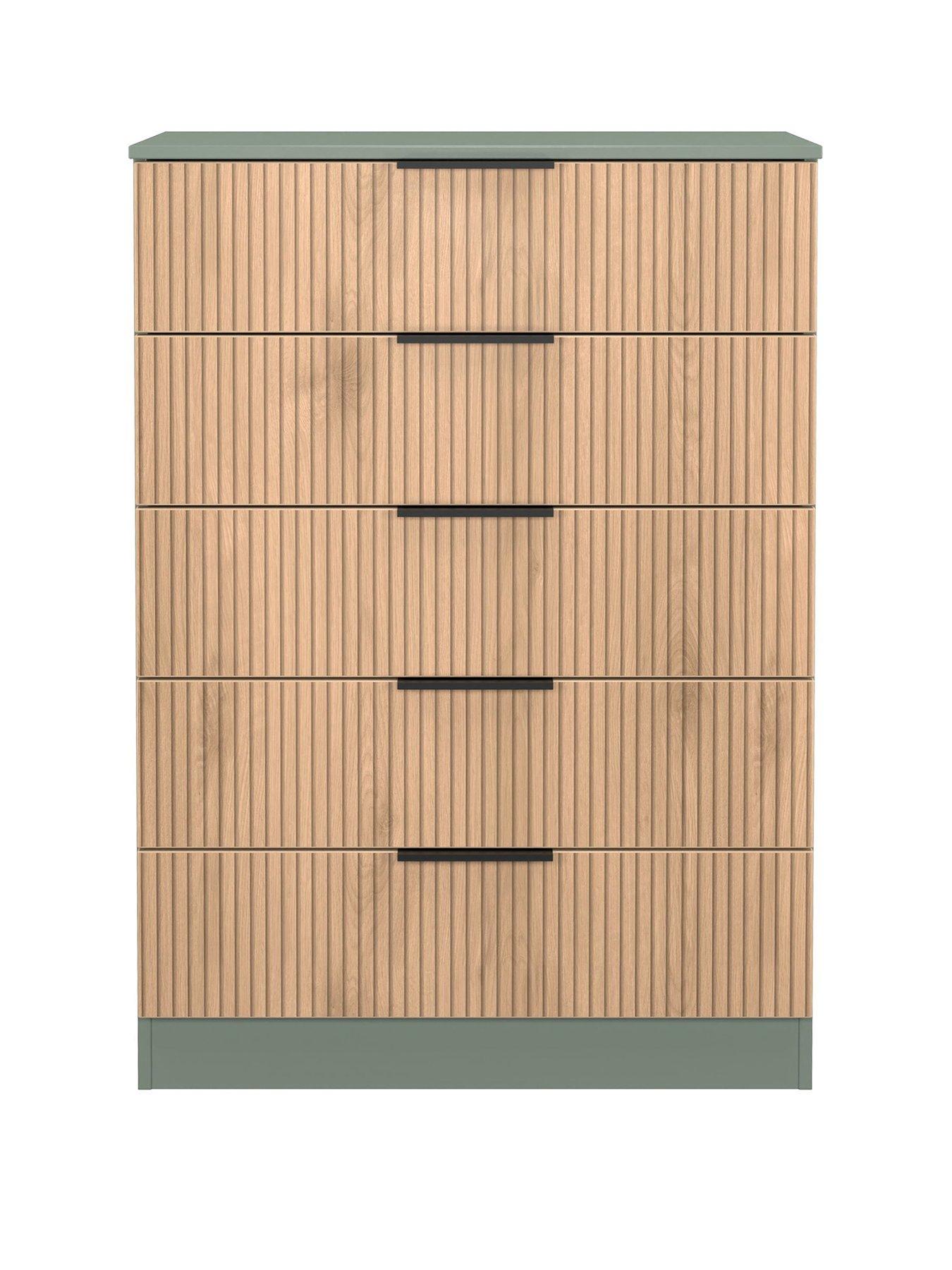 Image 2 of 6 of SWIFT Lane Ready Assembled 5 Drawer Chest - Green