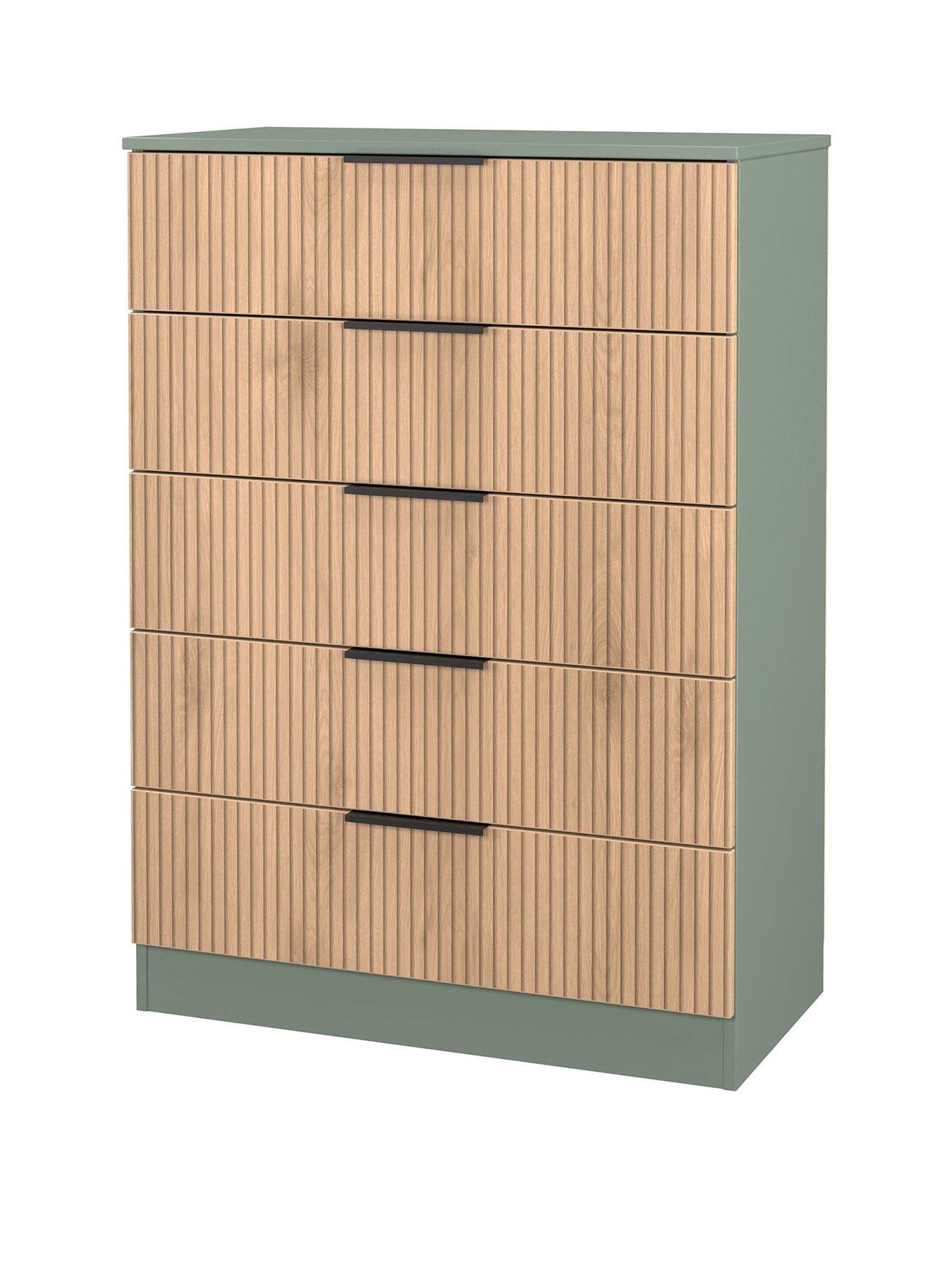 Image 3 of 6 of SWIFT Lane Ready Assembled 5 Drawer Chest - Green