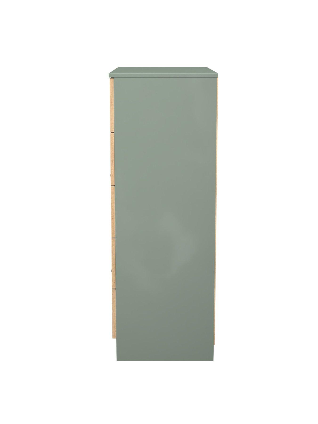 Image 6 of 6 of SWIFT Lane Ready Assembled 5 Drawer Chest - Green
