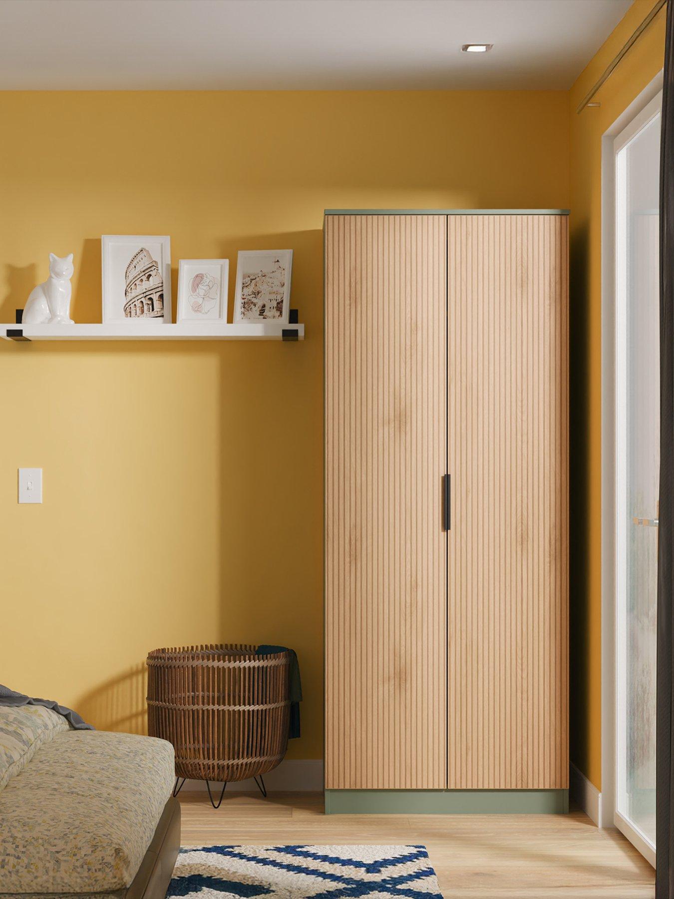 SWIFT Lane Ready Assembled 2 Door Wardrobe - Green