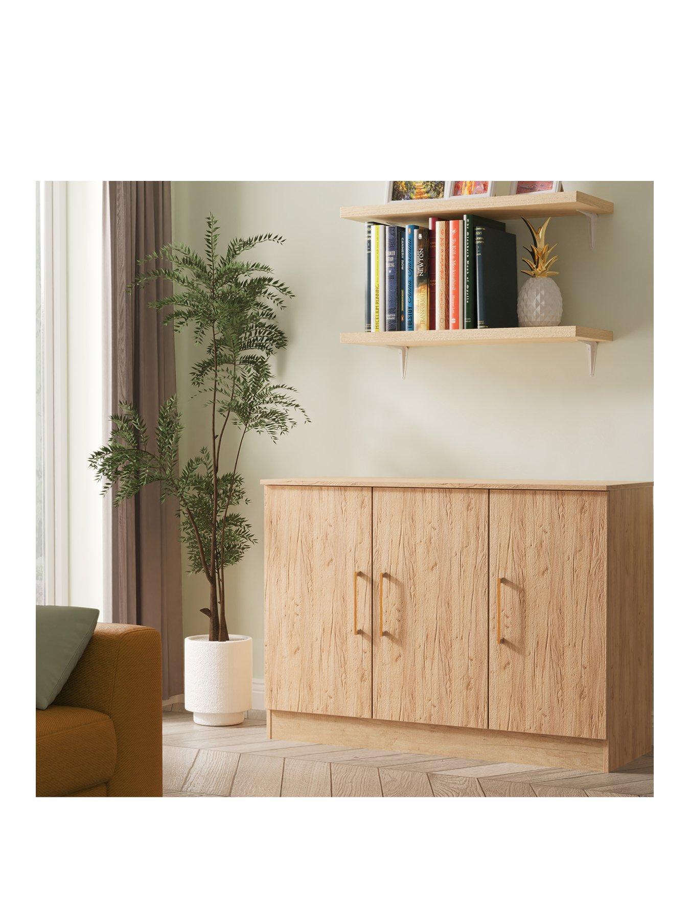 undefined Clarc Ready Assembled 3 Door Sideboard - Oak