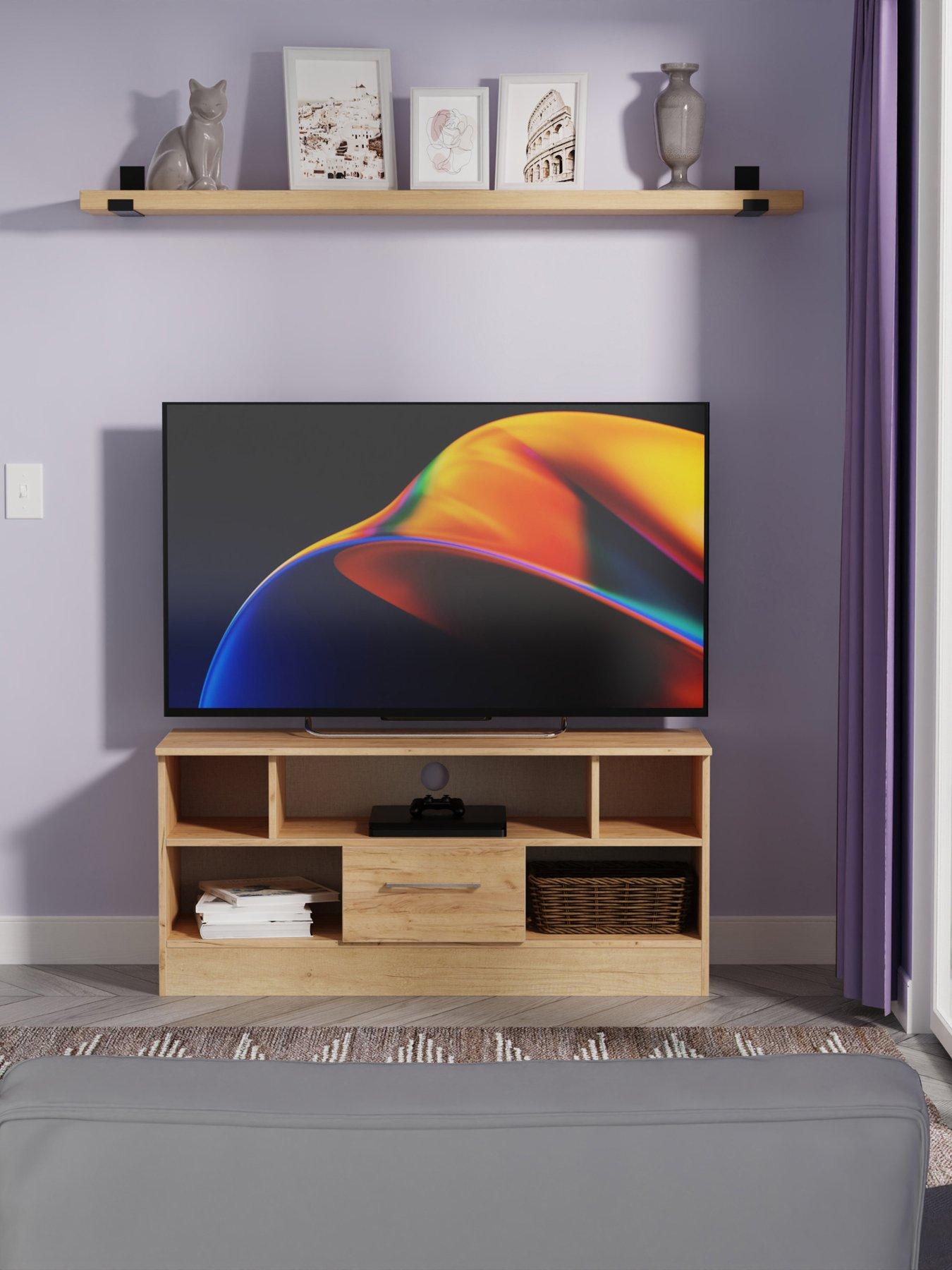 undefined Clarc Ready Assembled 1 Drawer TV and Media Unit - fits up to 50 inch TV - Oak