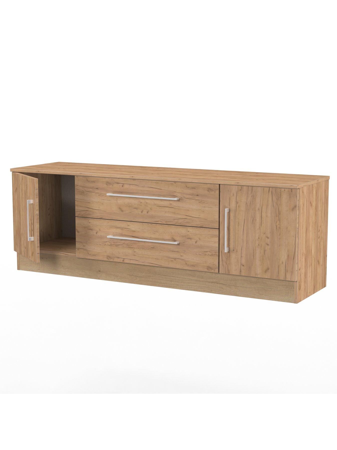 Image 5 of 6 of SWIFT Clarc Ready Assembled&nbsp;2, Door 2 Drawer Superwide TV Unit - fits up to 65 inch TV - Oak