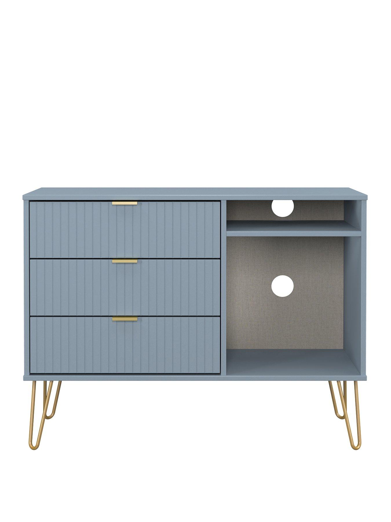 Image 2 of 6 of SWIFT Andie&nbsp;Ready Assembled 3 Drawer TV Unit - Blue