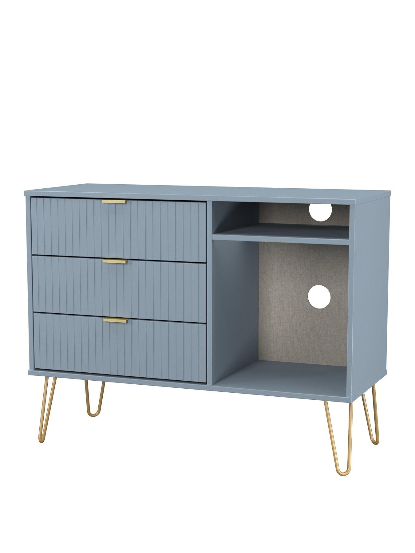 Image 3 of 6 of SWIFT Andie&nbsp;Ready Assembled 3 Drawer TV Unit - Blue