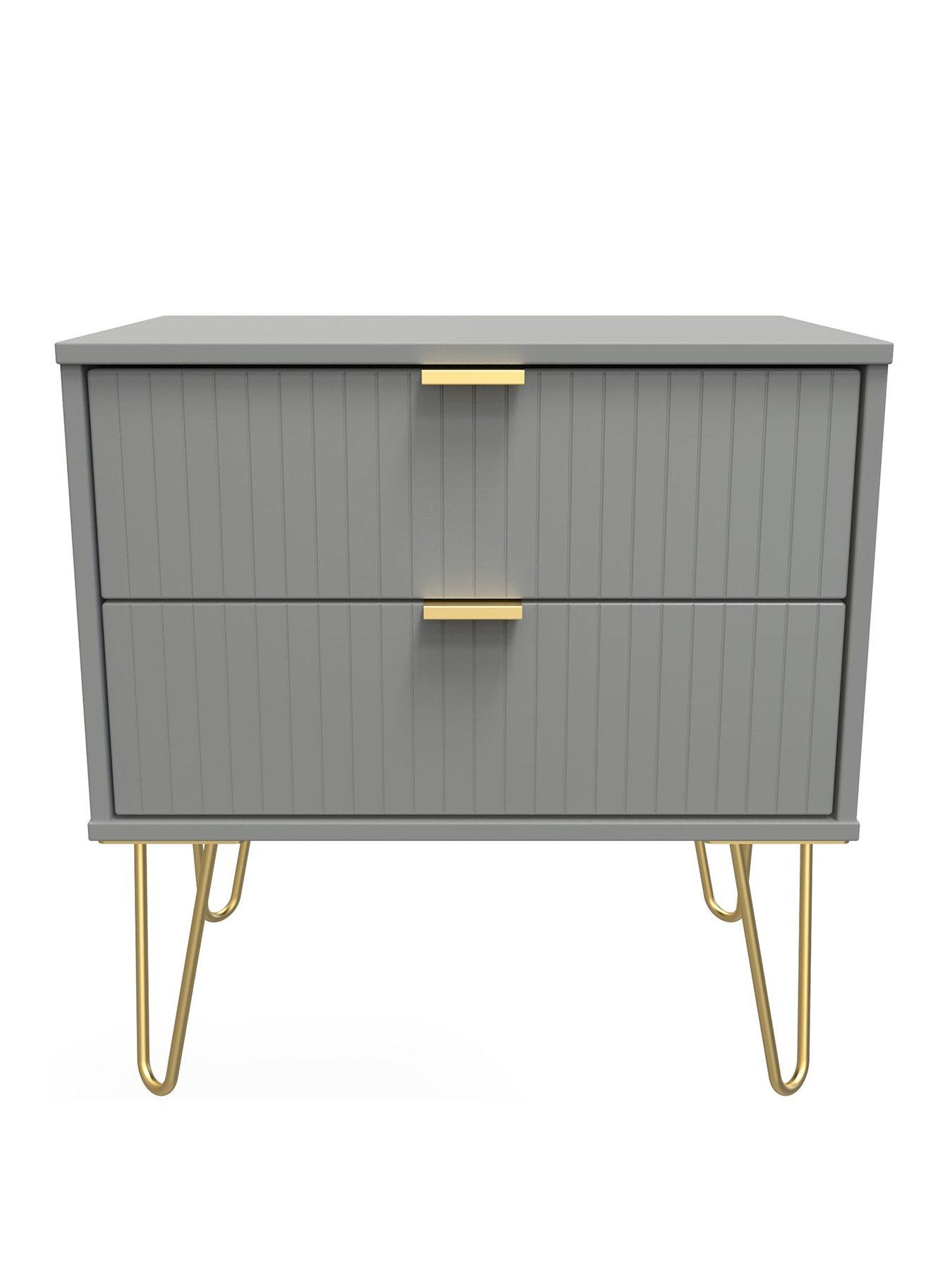 Image 2 of 6 of SWIFT Andie Ready Assembled&nbsp;2 Drawer Side Table - Grey