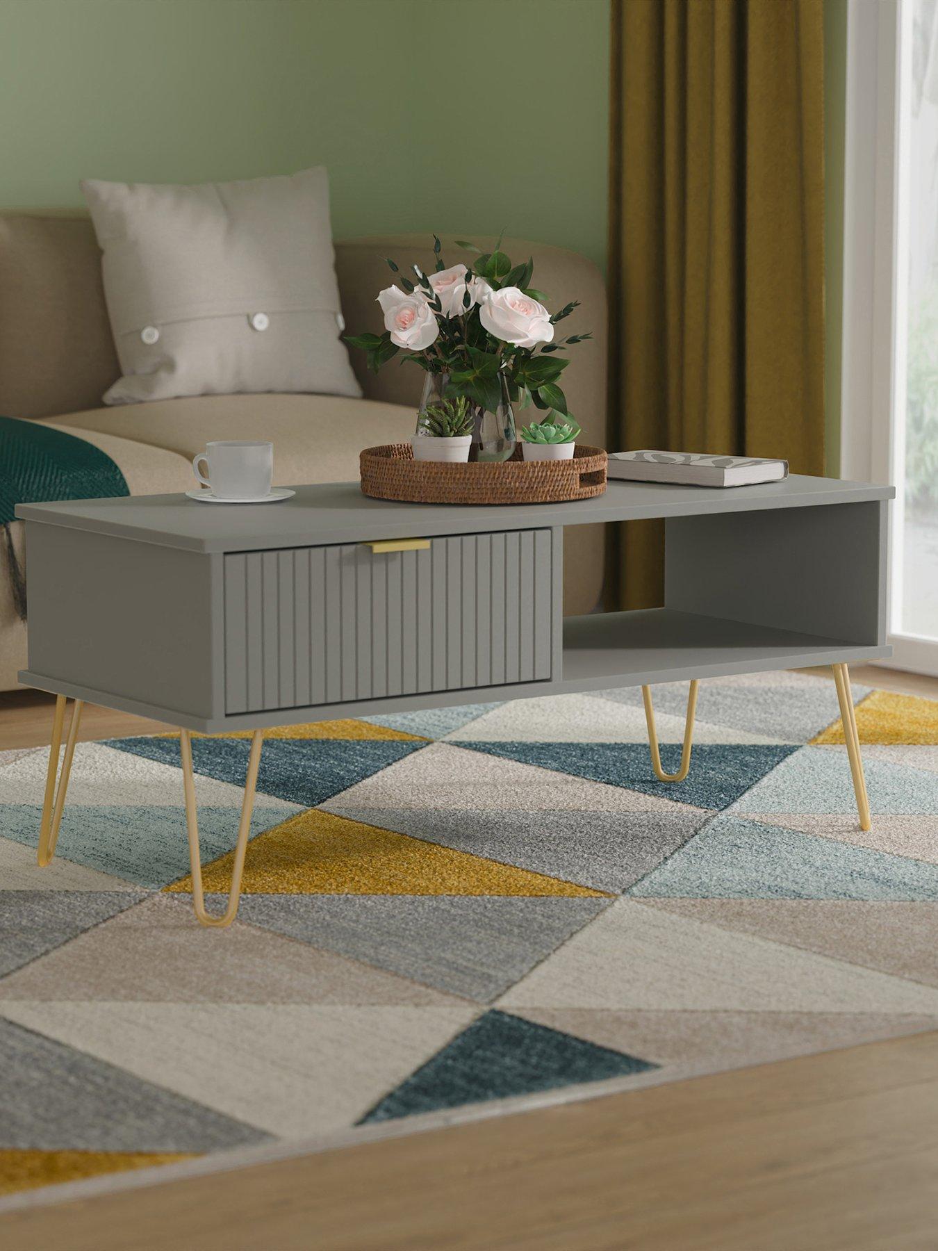 Image 1 of 6 of SWIFT Andie Ready Assembled 1 Drawer Coffee Table - Grey