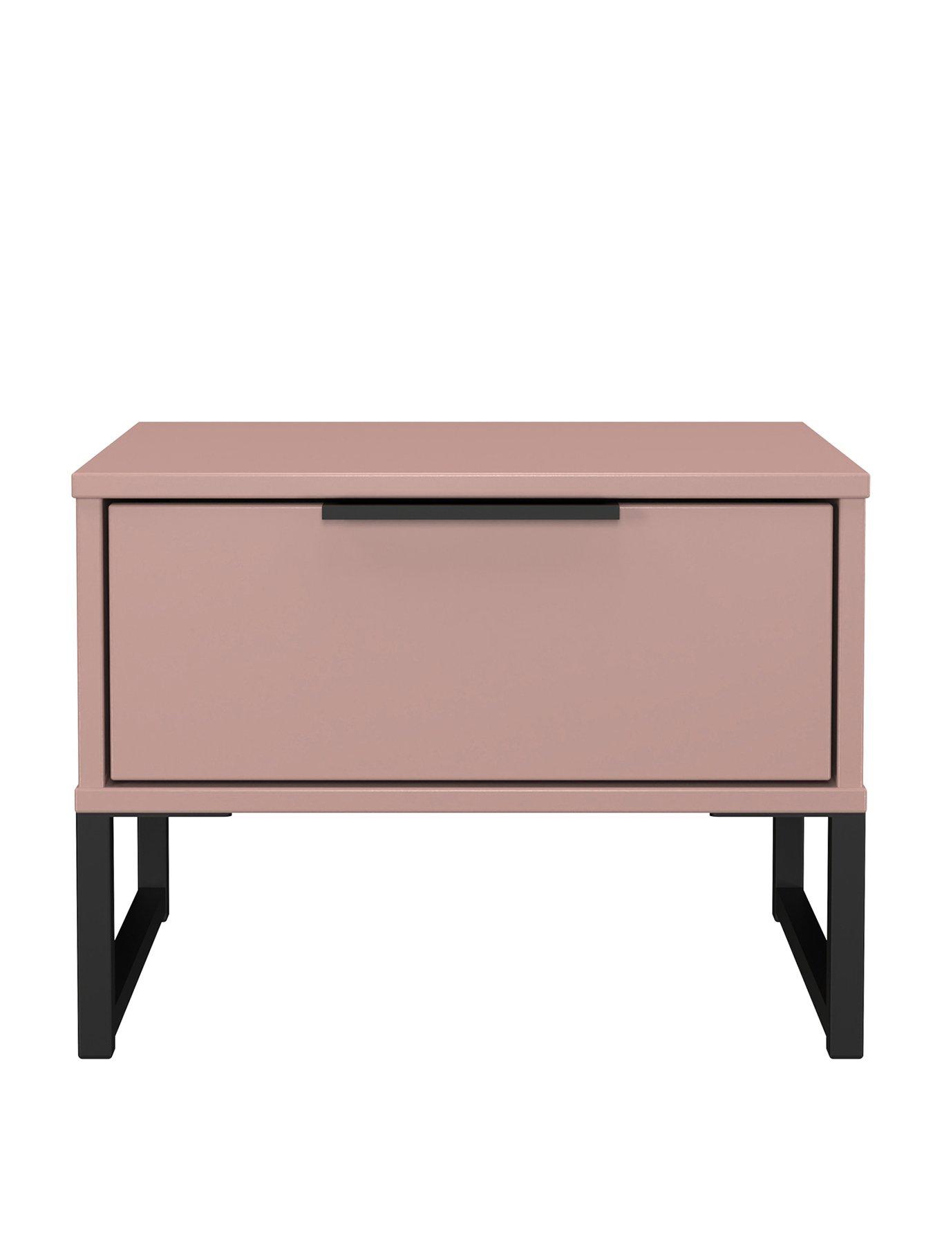 Image 2 of 6 of SWIFT Emerson Ready Assembled&nbsp;1 Drawer Side Table -&nbsp;Pink