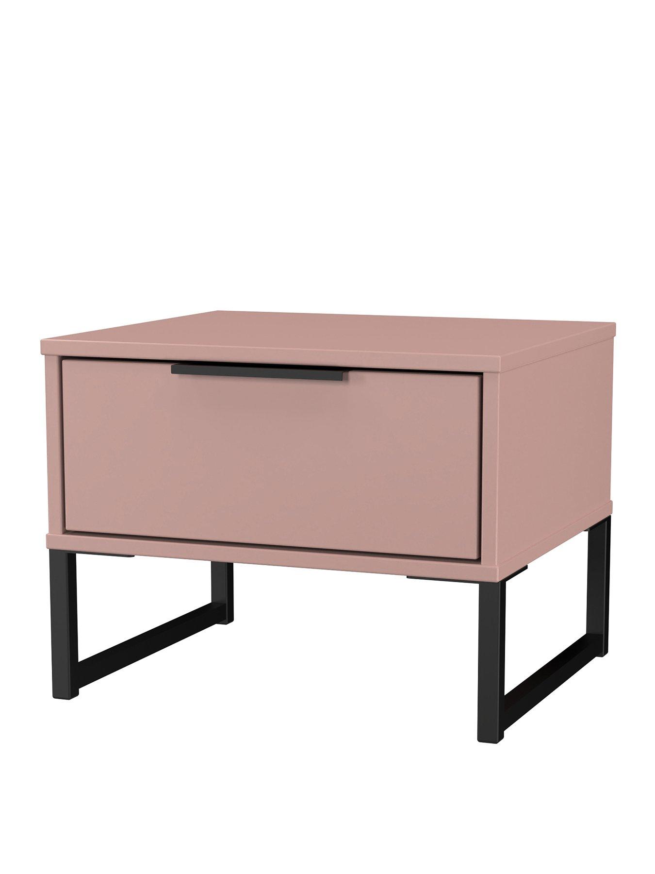Image 3 of 6 of SWIFT Emerson Ready Assembled&nbsp;1 Drawer Side Table -&nbsp;Pink