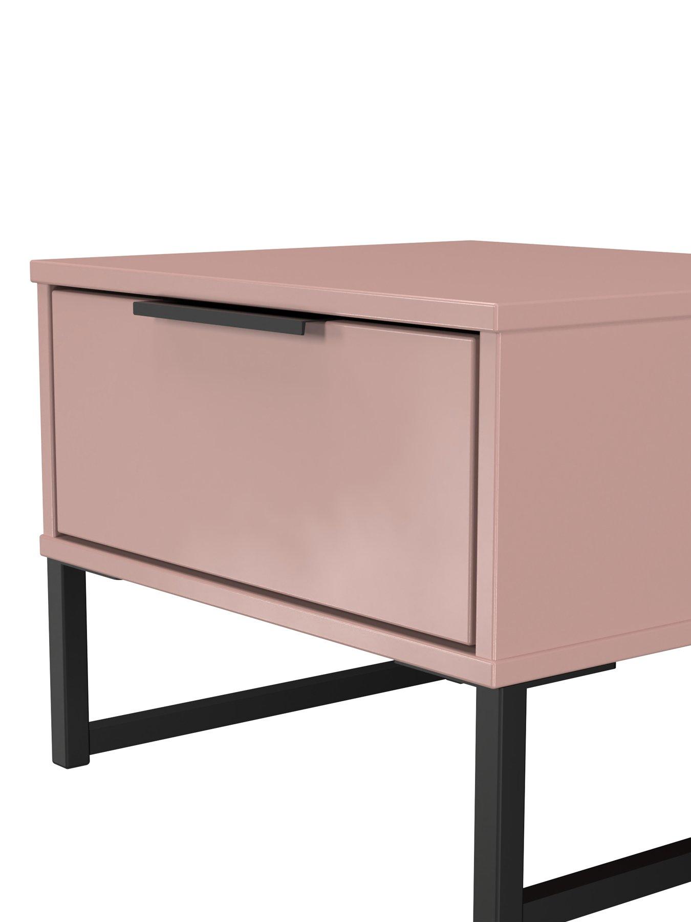Image 5 of 6 of SWIFT Emerson Ready Assembled&nbsp;1 Drawer Side Table -&nbsp;Pink