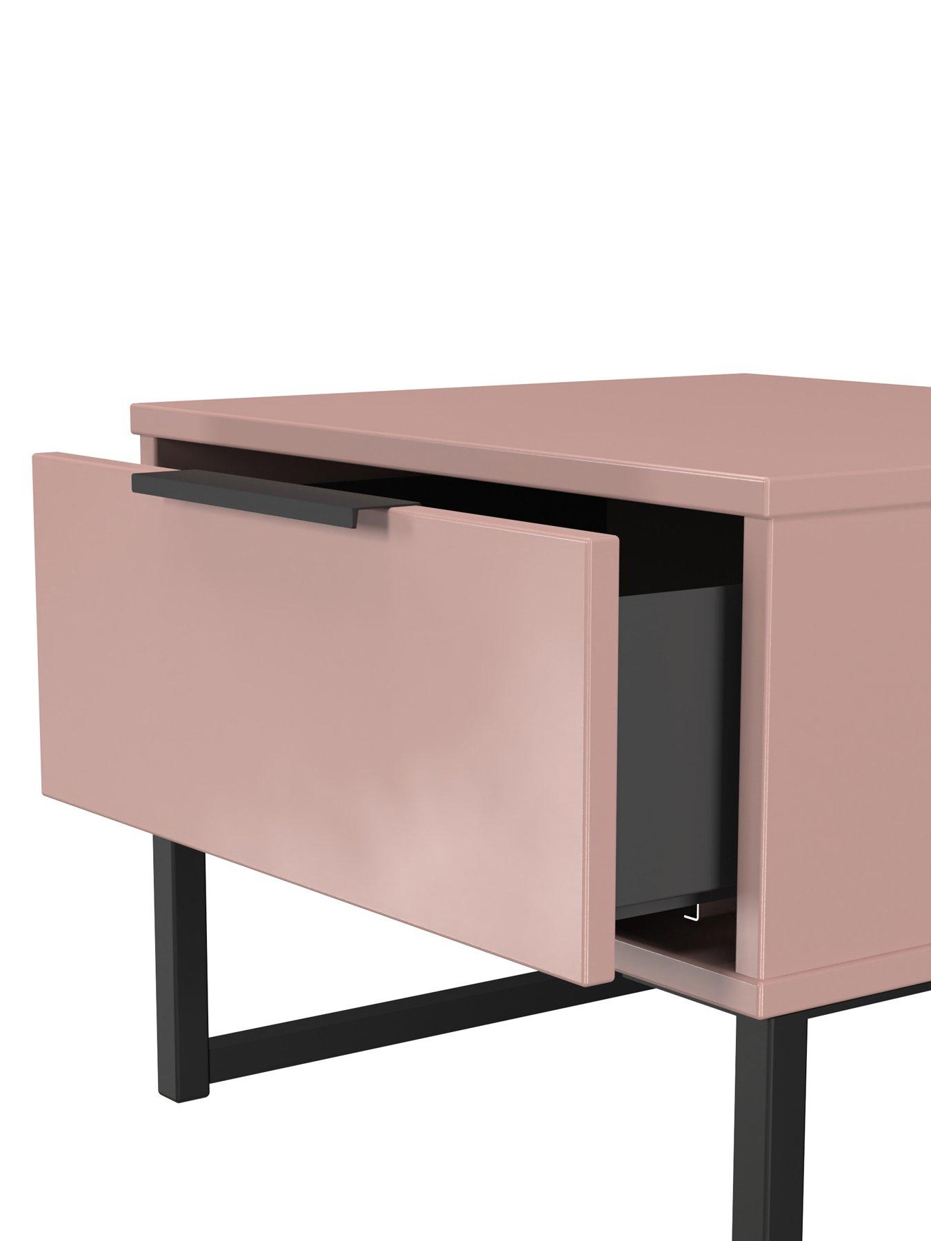 Image 6 of 6 of SWIFT Emerson Ready Assembled&nbsp;1 Drawer Side Table -&nbsp;Pink