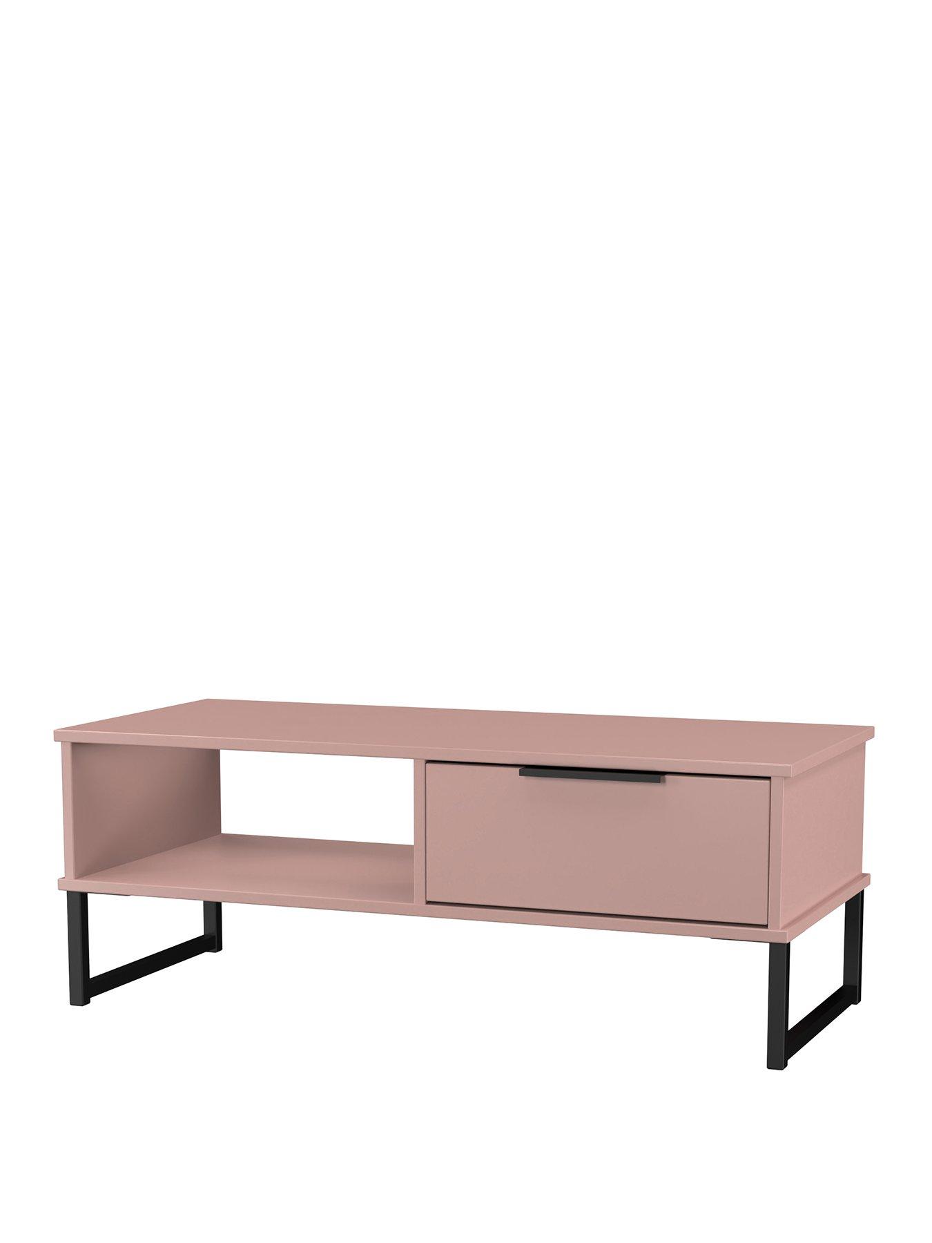 Image 3 of 6 of SWIFT Emerson Ready Assembled 1 Drawer Coffee Table - Pink
