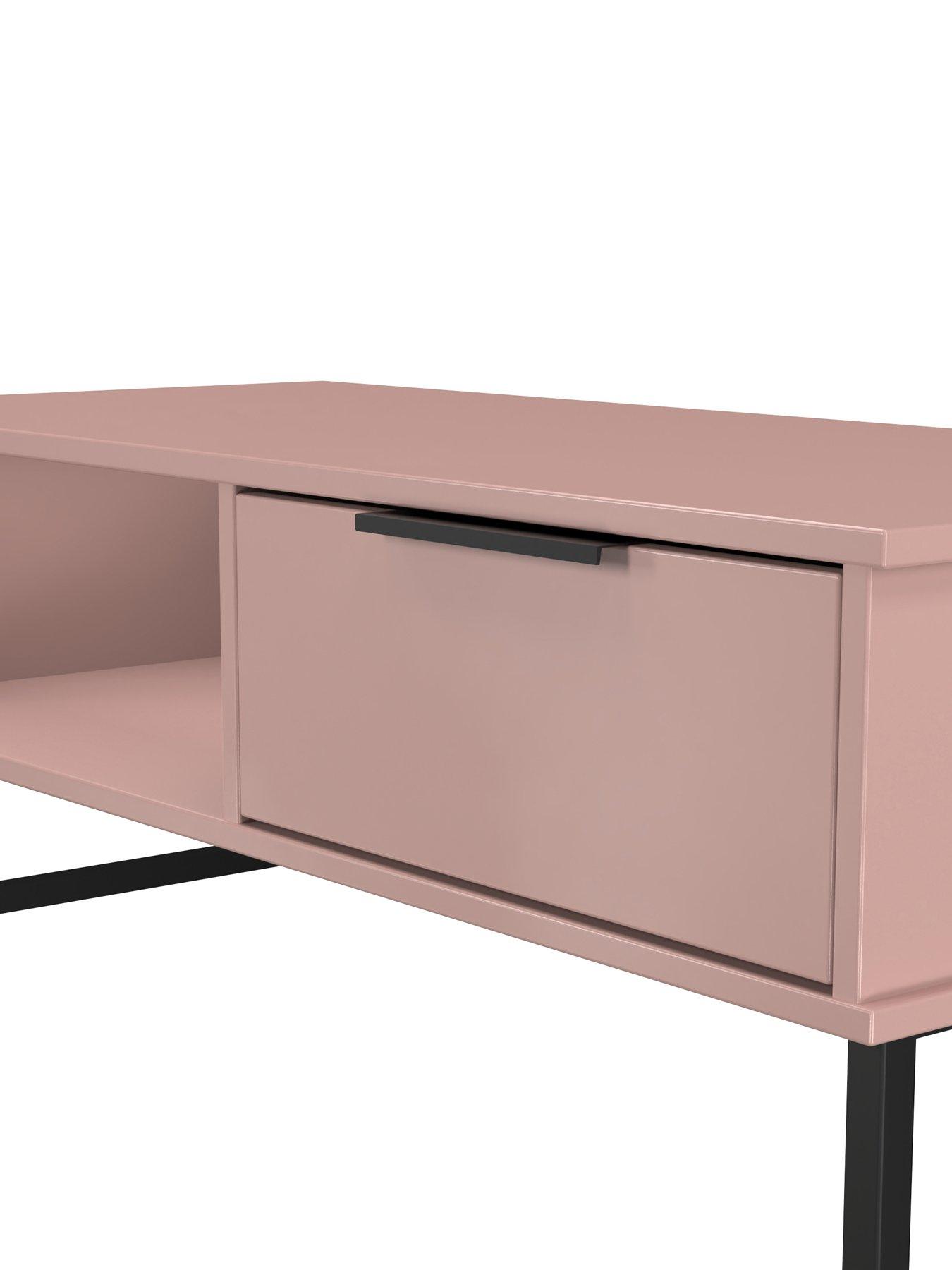 Image 5 of 6 of SWIFT Emerson Ready Assembled 1 Drawer Coffee Table - Pink