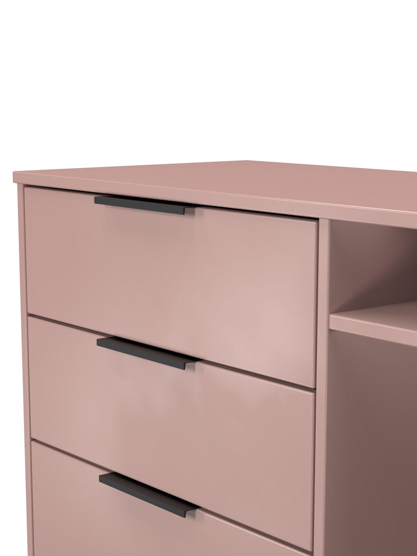 Image 4 of 5 of SWIFT Emerson Ready Assembled 3 Drawer Sideboard/TV&nbsp;Unit - Pink