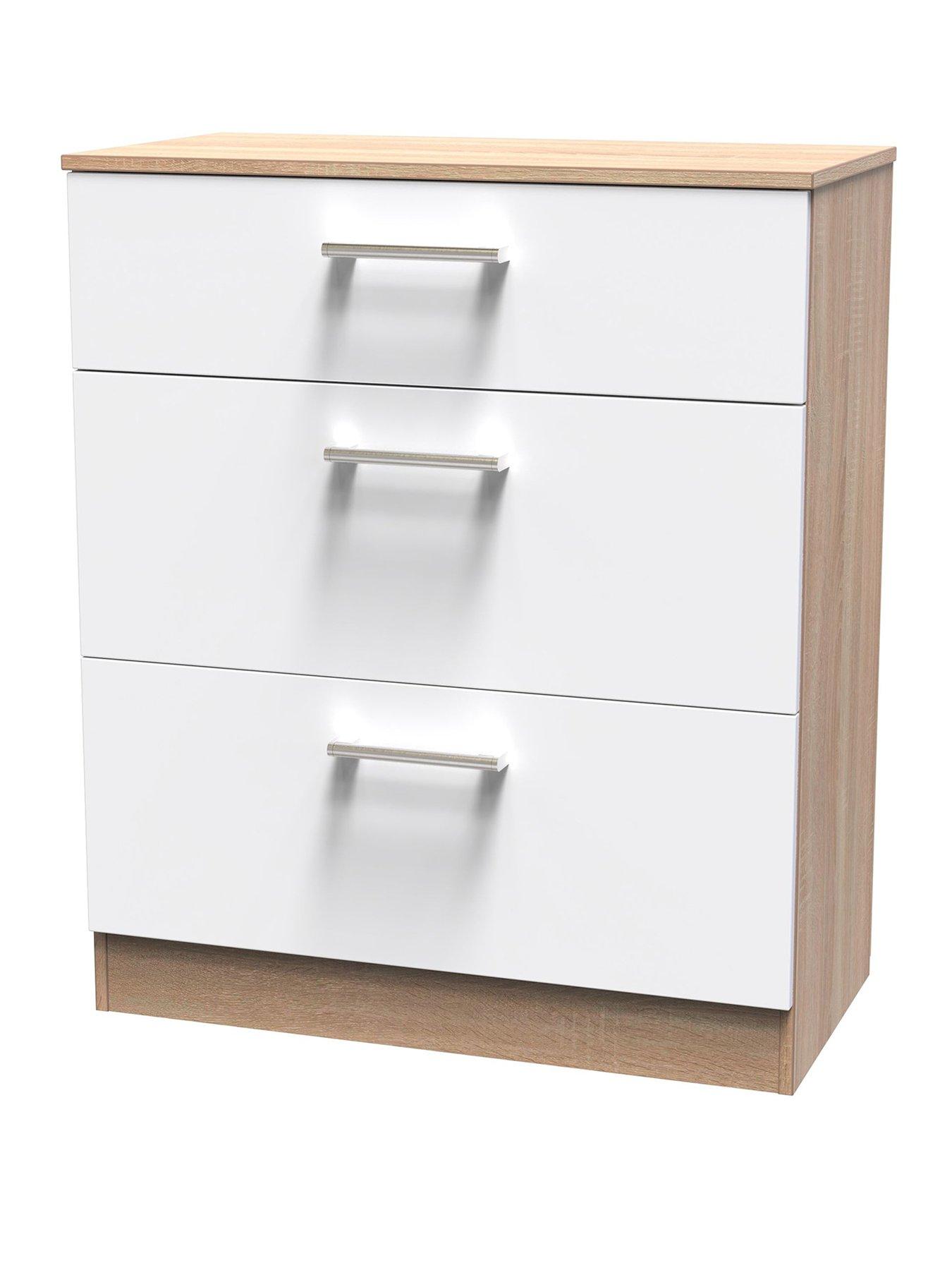 Image 3 of 6 of SWIFT Chester Ready Assembled&nbsp;Bedroom Furniture Package - 2 Door Wardrobe, 3 Drawer Chest and 3 Bedside Table