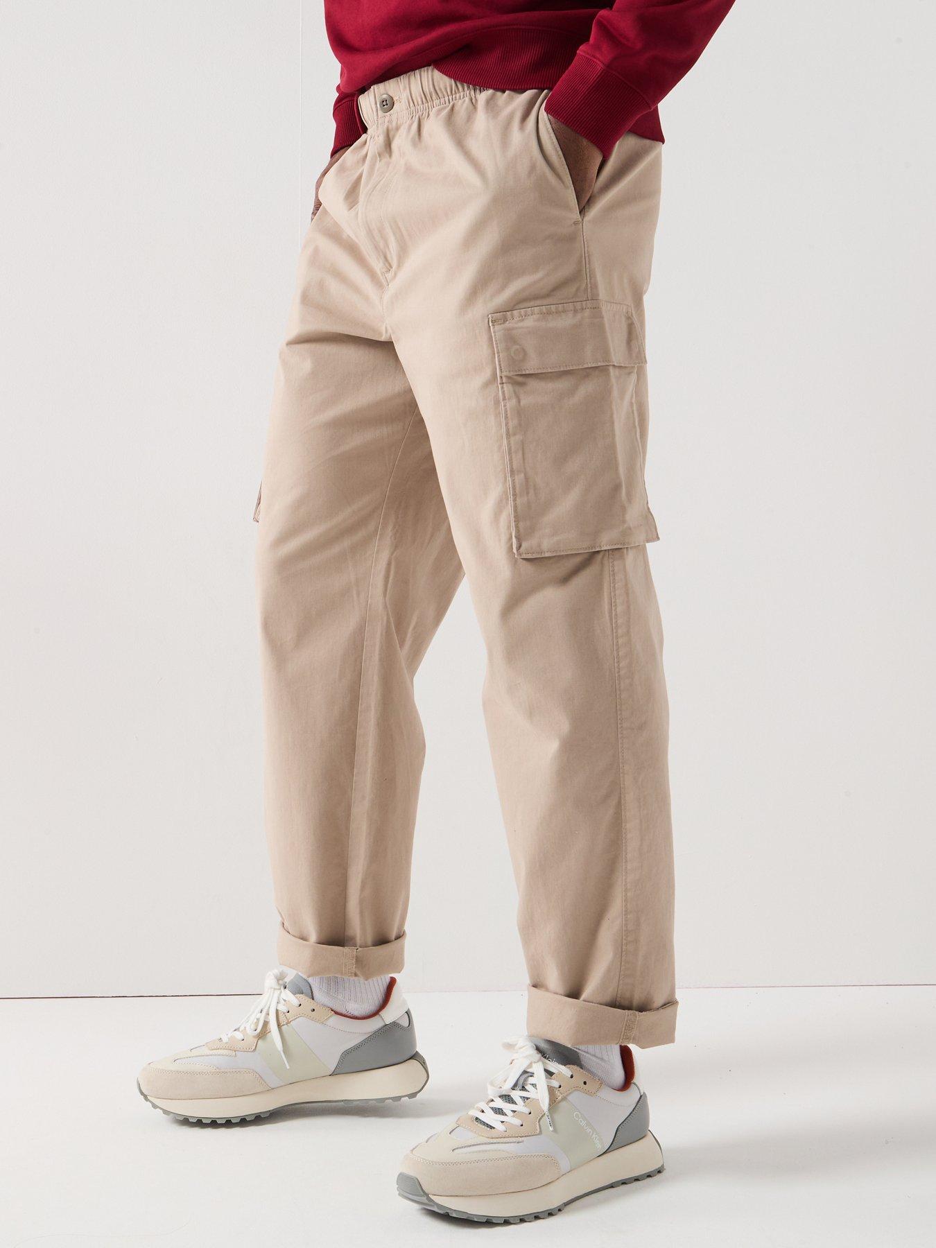 Calvin Klein Jeans Cotton Pull On Straight Fit Cargo Pants - Vintage Khaki
