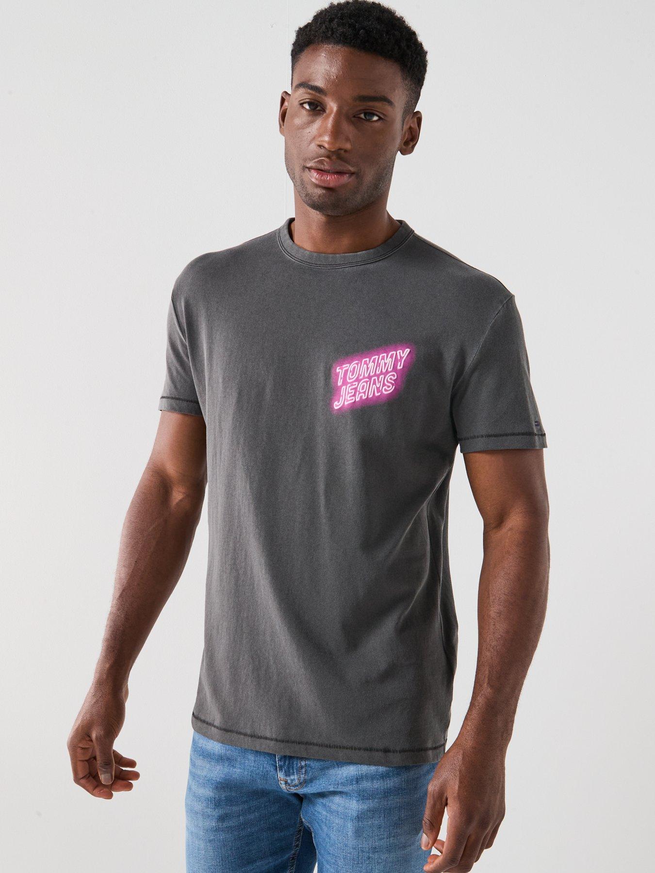 Image 2 of 6 of Tommy Jeans Neon Lights Back Graphic T-Shirt - Black