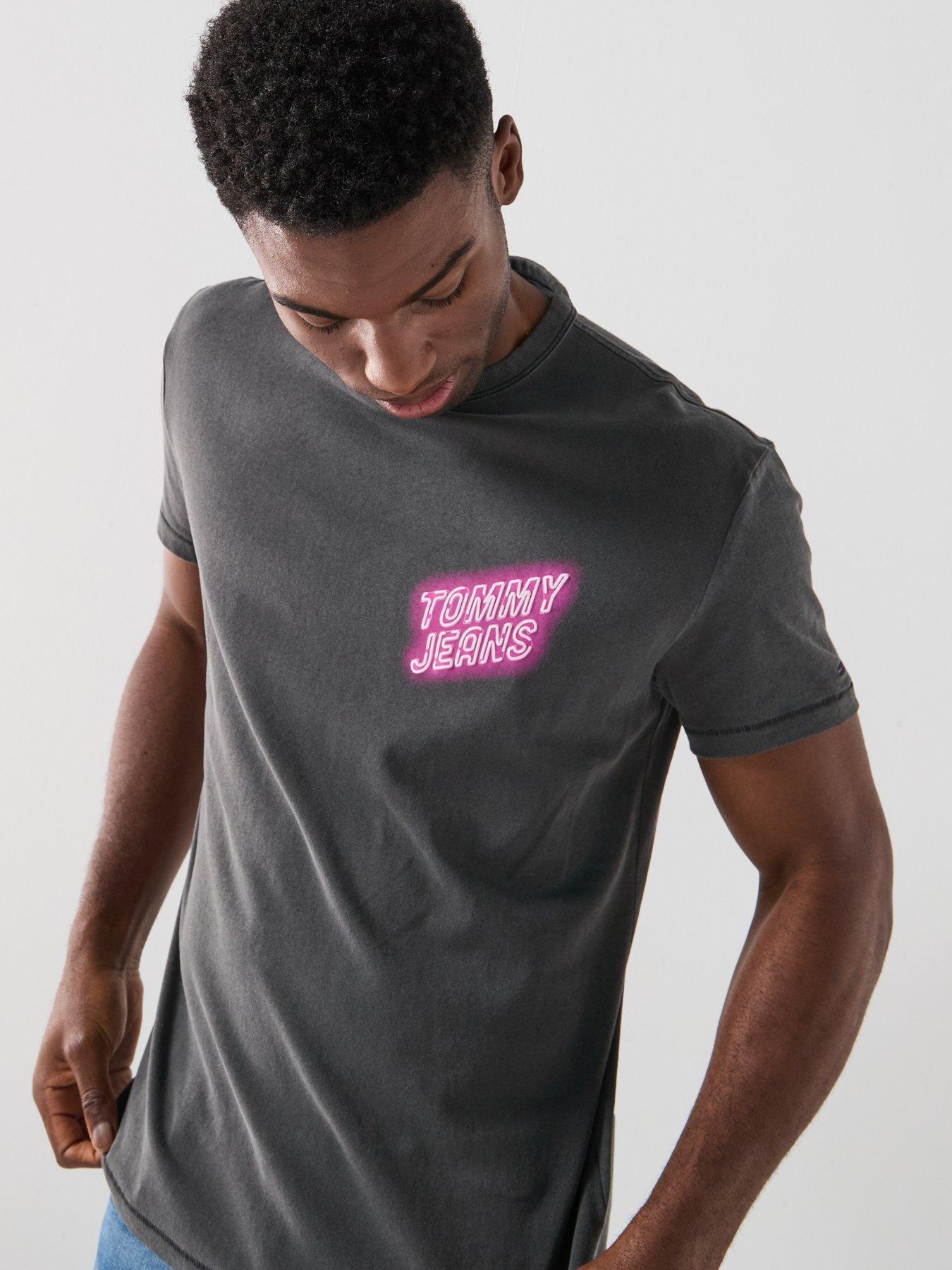 Image 4 of 6 of Tommy Jeans Neon Lights Back Graphic T-Shirt - Black
