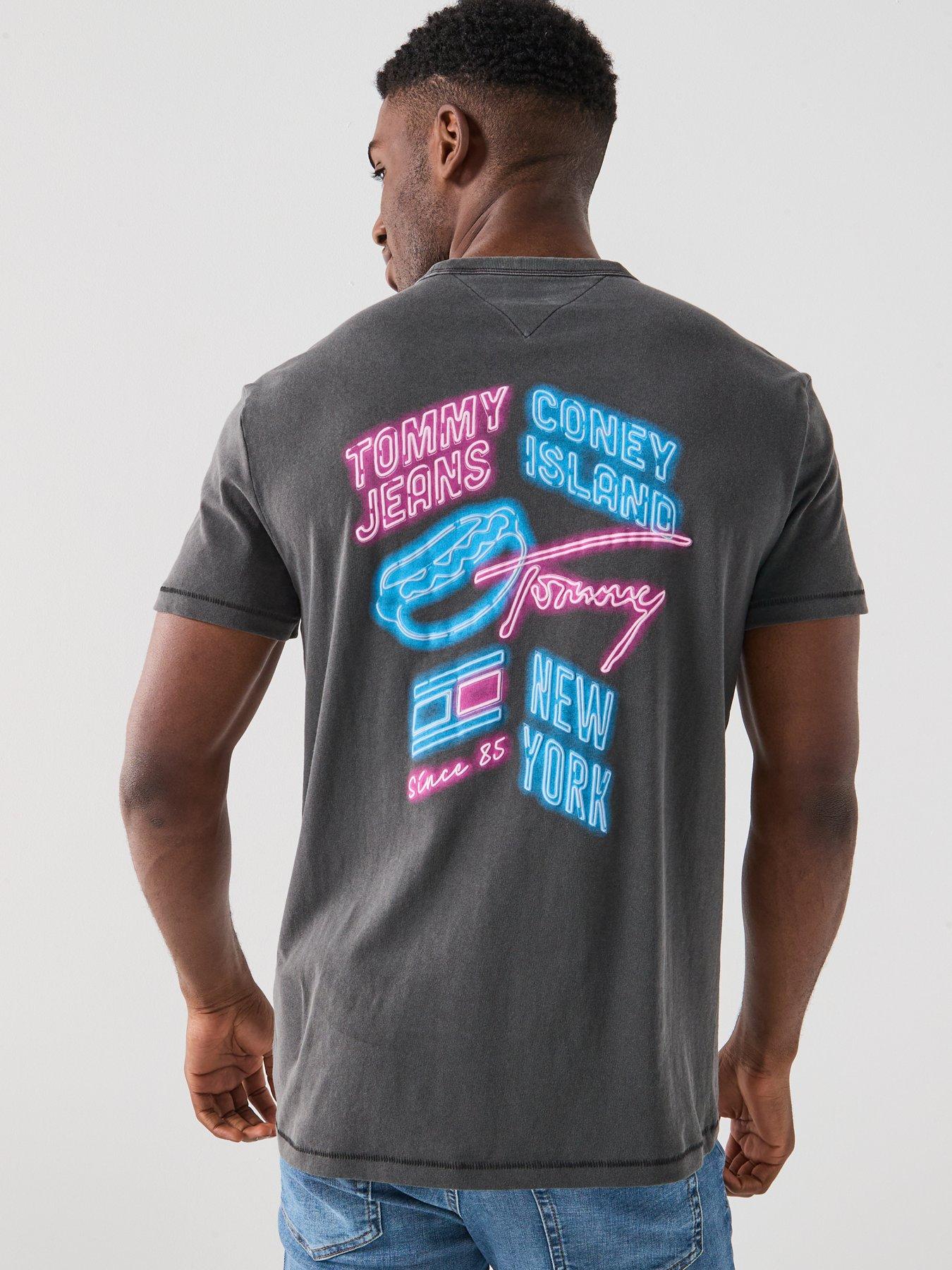 Image 5 of 6 of Tommy Jeans Neon Lights Back Graphic T-Shirt - Black