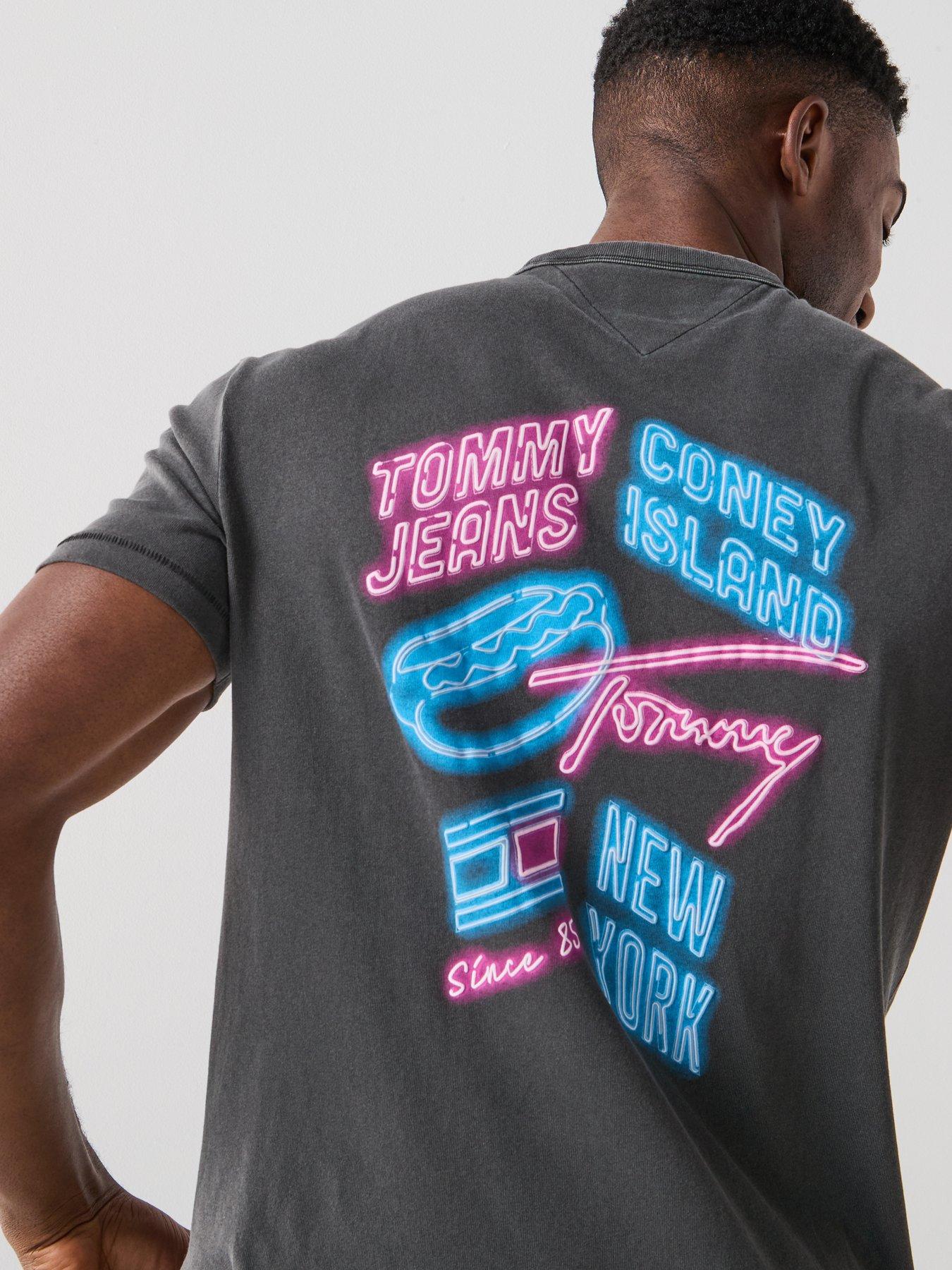 Image 6 of 6 of Tommy Jeans Neon Lights Back Graphic T-Shirt - Black