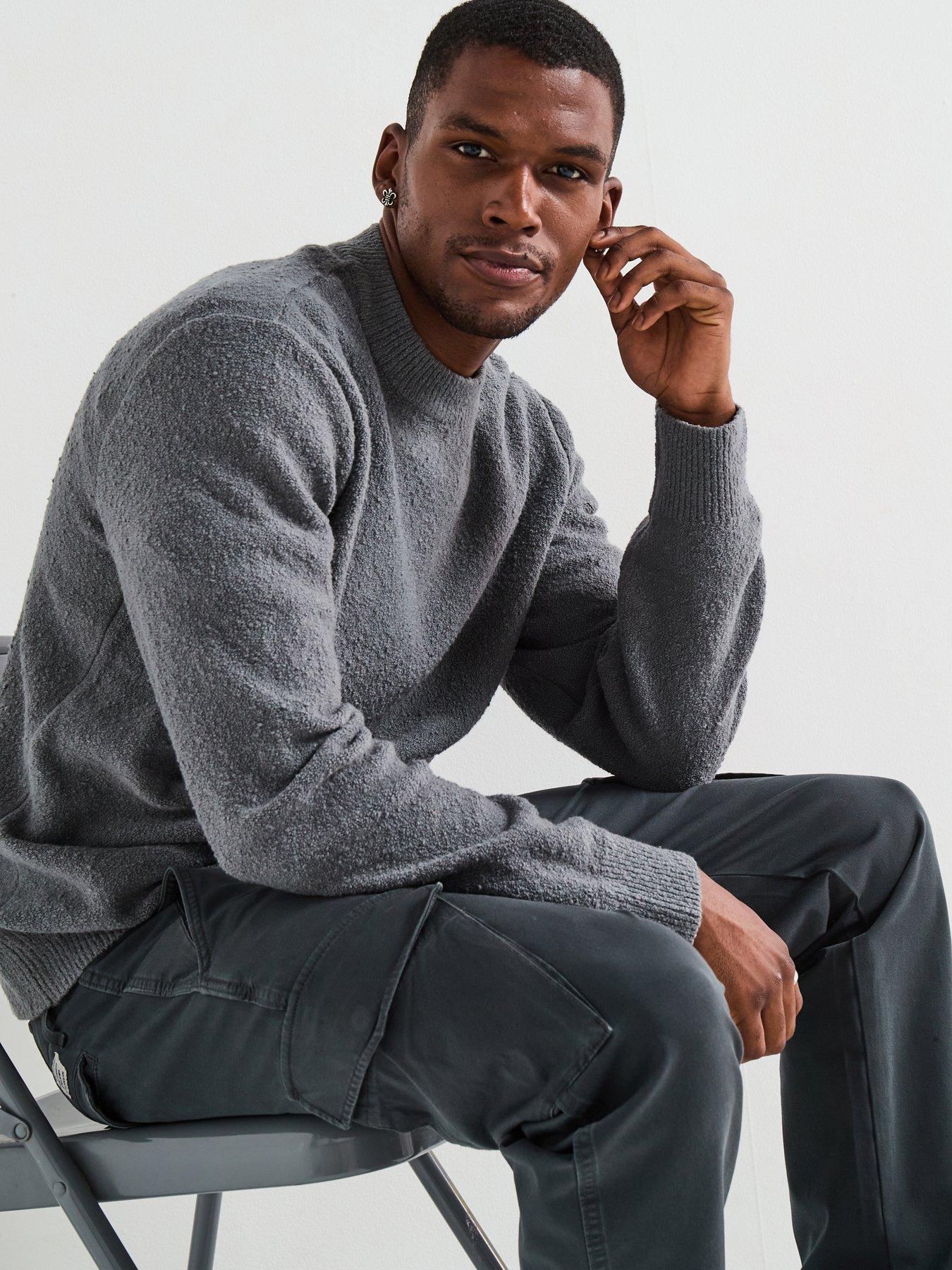 Jack & Jones Spence Crew Neck Knitted Jumper - Grey