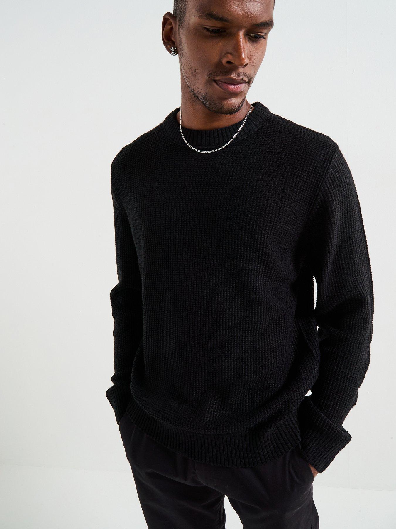 Jack & Jones Roy Knit Crew Neck Knitted Jumper - Black