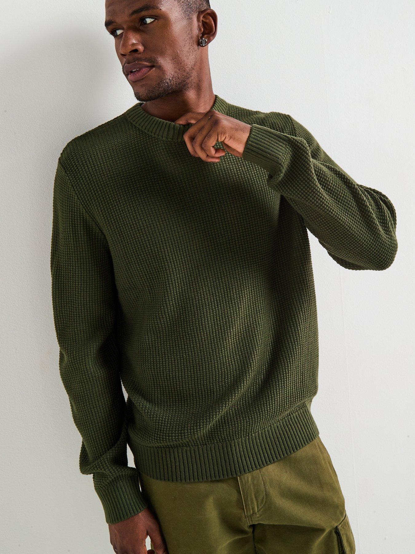 Jack & Jones Roy Knit Crew Neck Knitted Jumper - Khaki