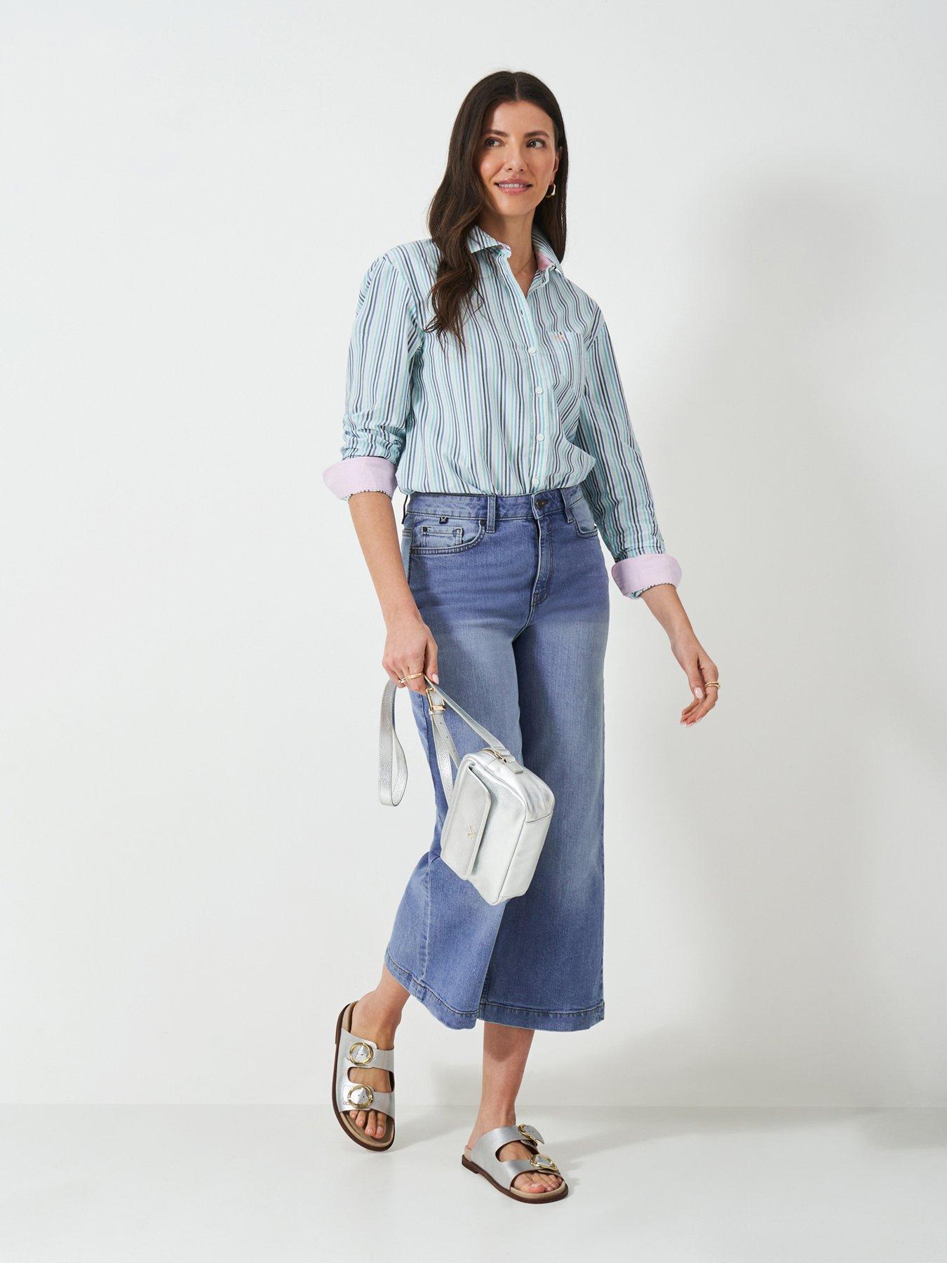 undefined Relaxed Leg Crop Jeans - Blue