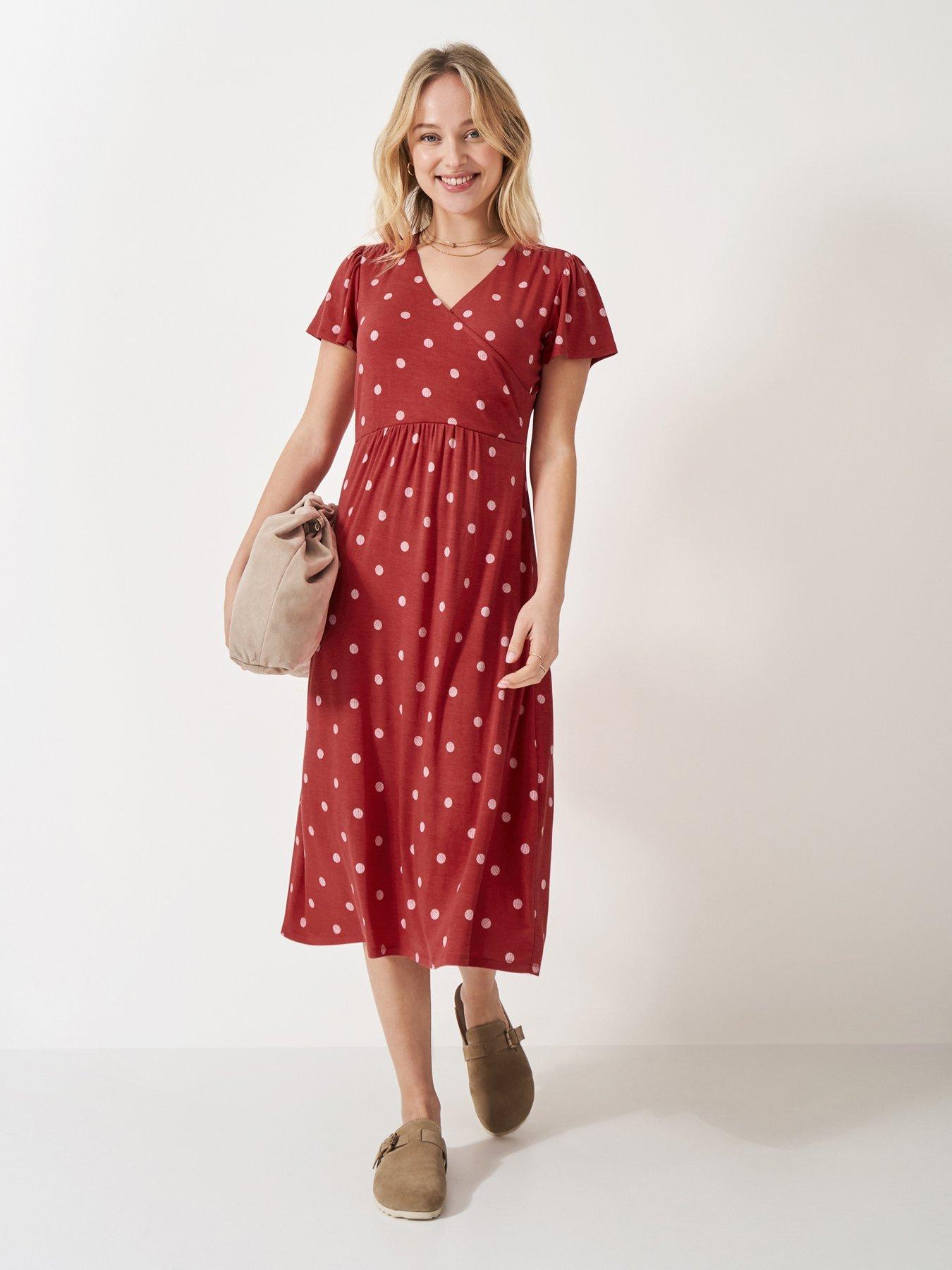 undefined Edith Wrap-Front Jersey Dress - Red