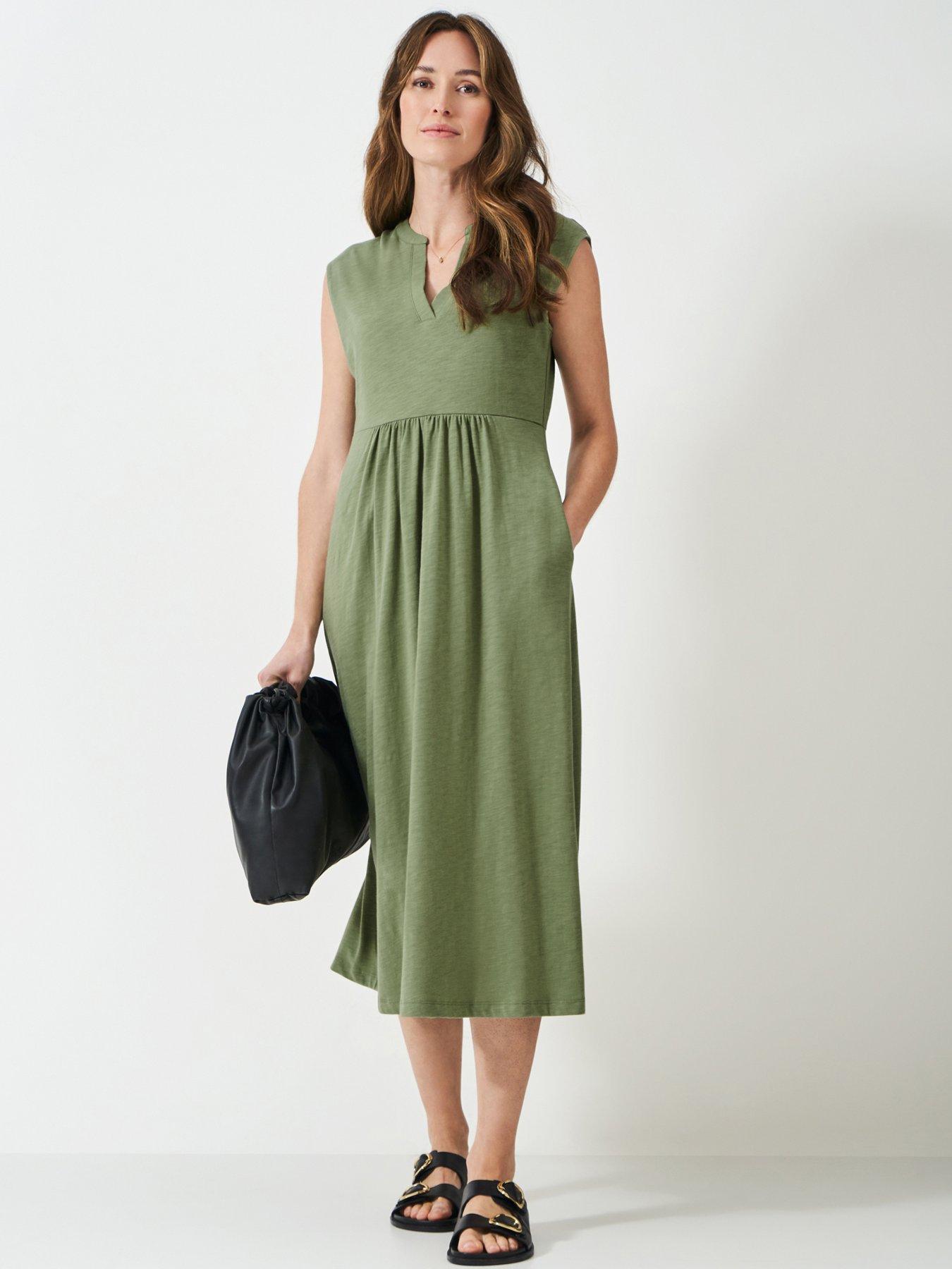 undefined Adina Cotton-Jersey Midi Dress - Green