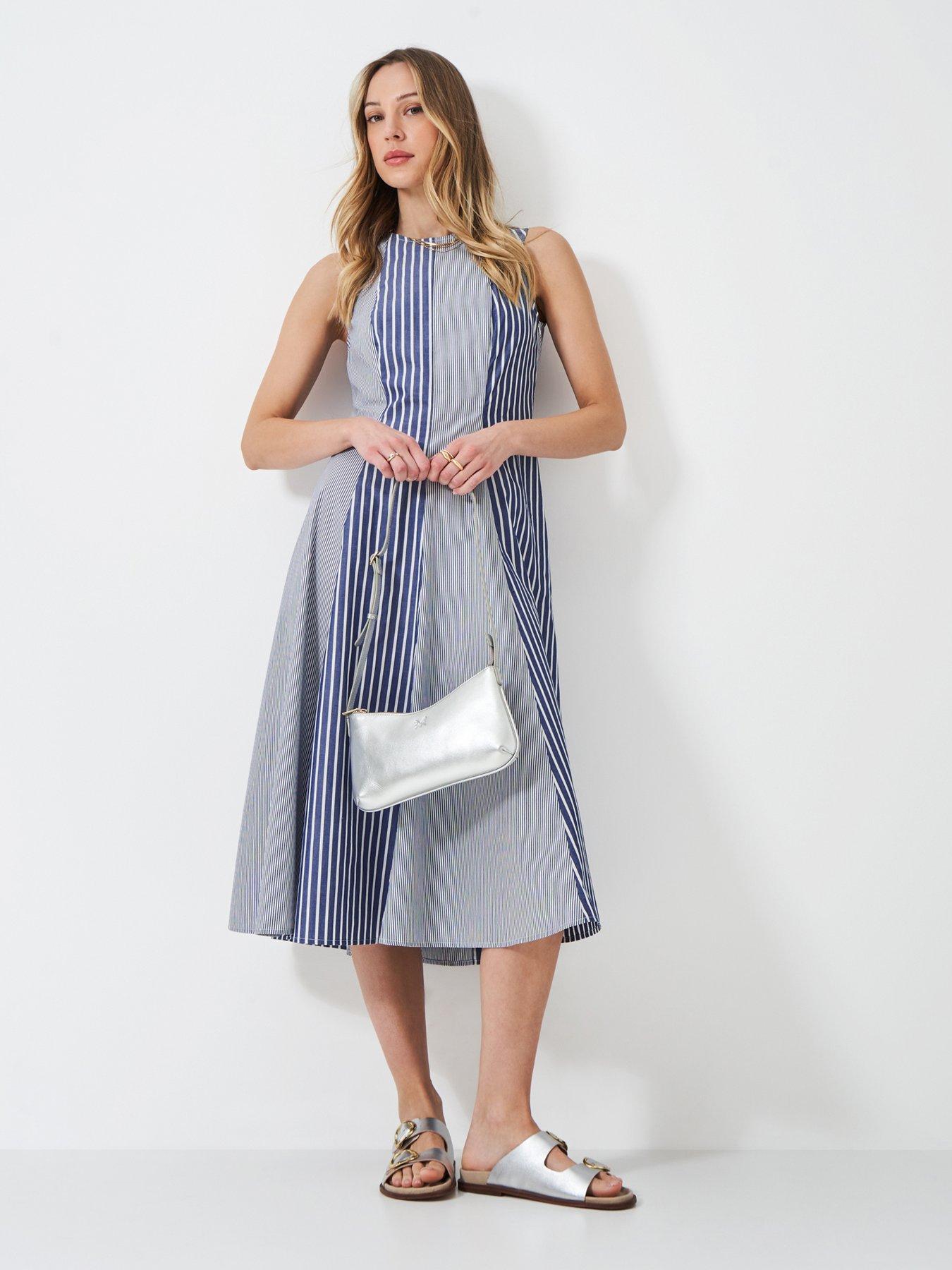 undefined Flo Cotton Fit-And-Flare Dress - Blue