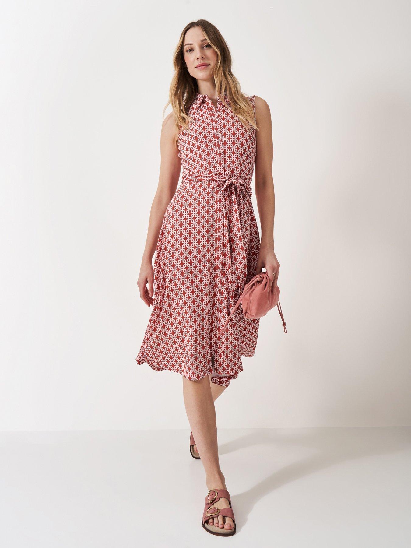 undefined Emma Sleeveless Jersey Shirt Dress - Red