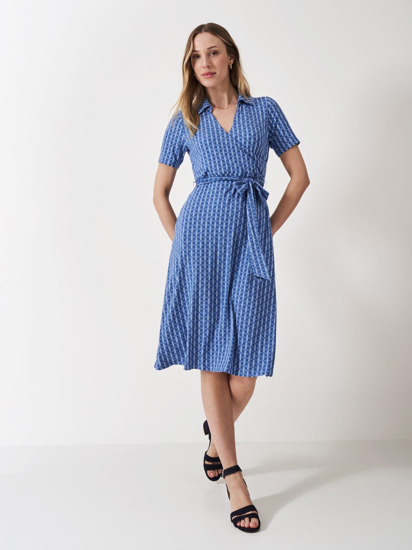 undefined Dani Wrap-Front Dress - Blue