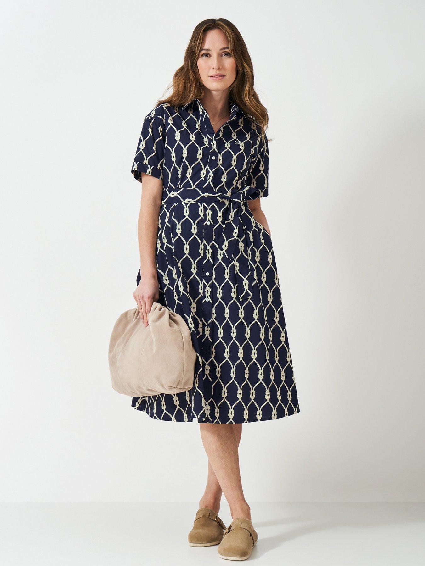 undefined Eleanor Cotton Shirt Dress - Navy