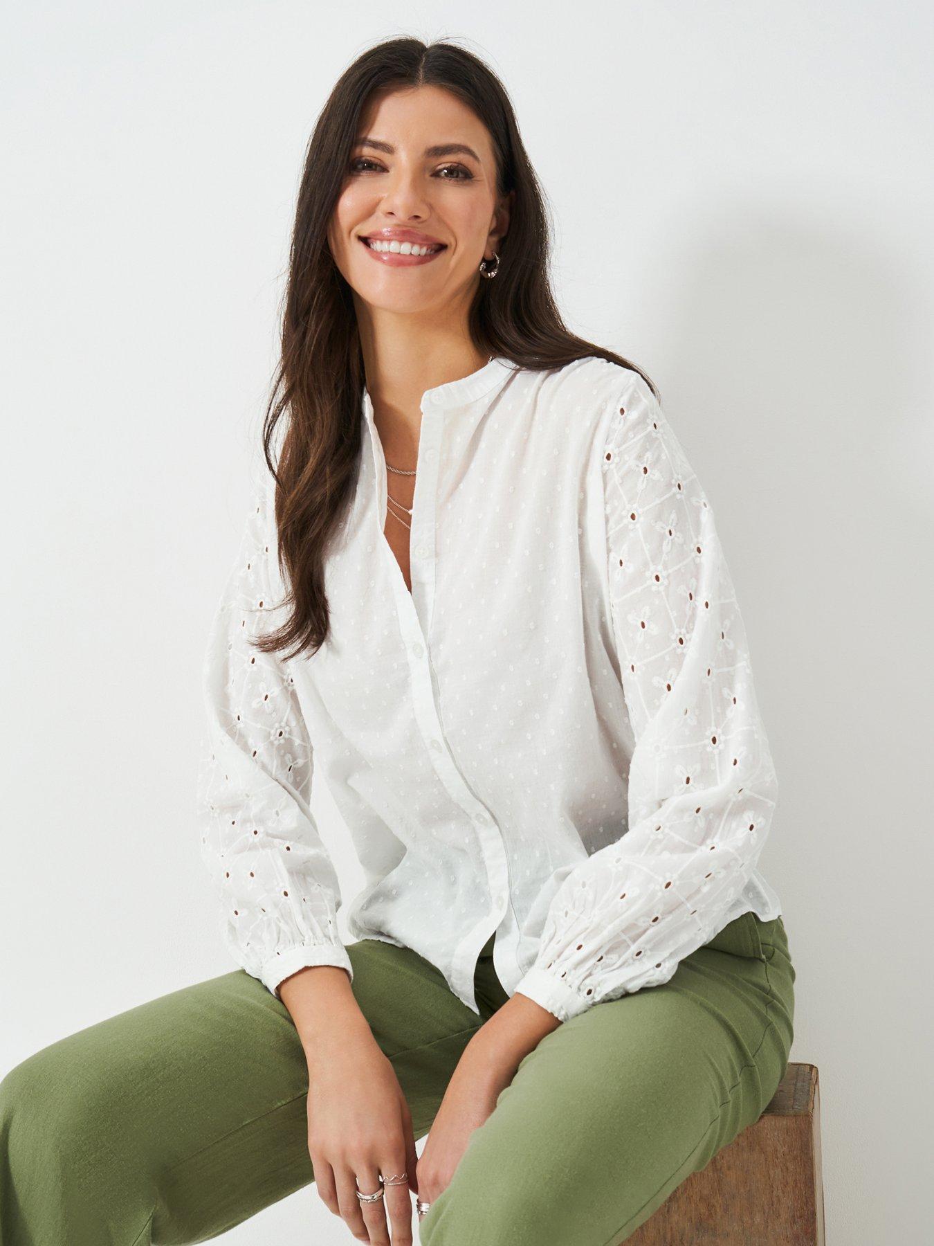 undefined Meadow Broderie Blouse - White