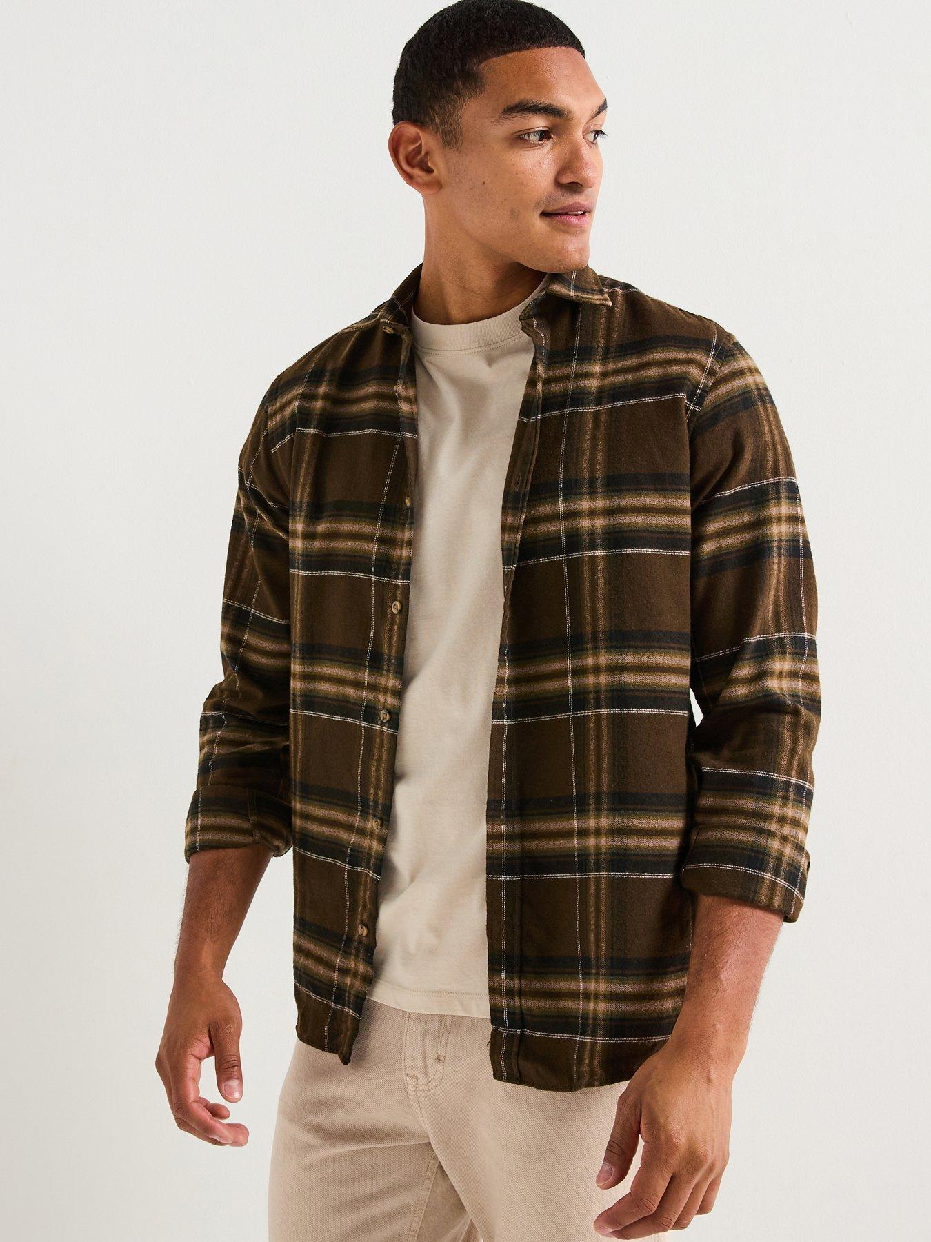 Jack & Jones Joshua Long Sleeve Check Shirt - Brown