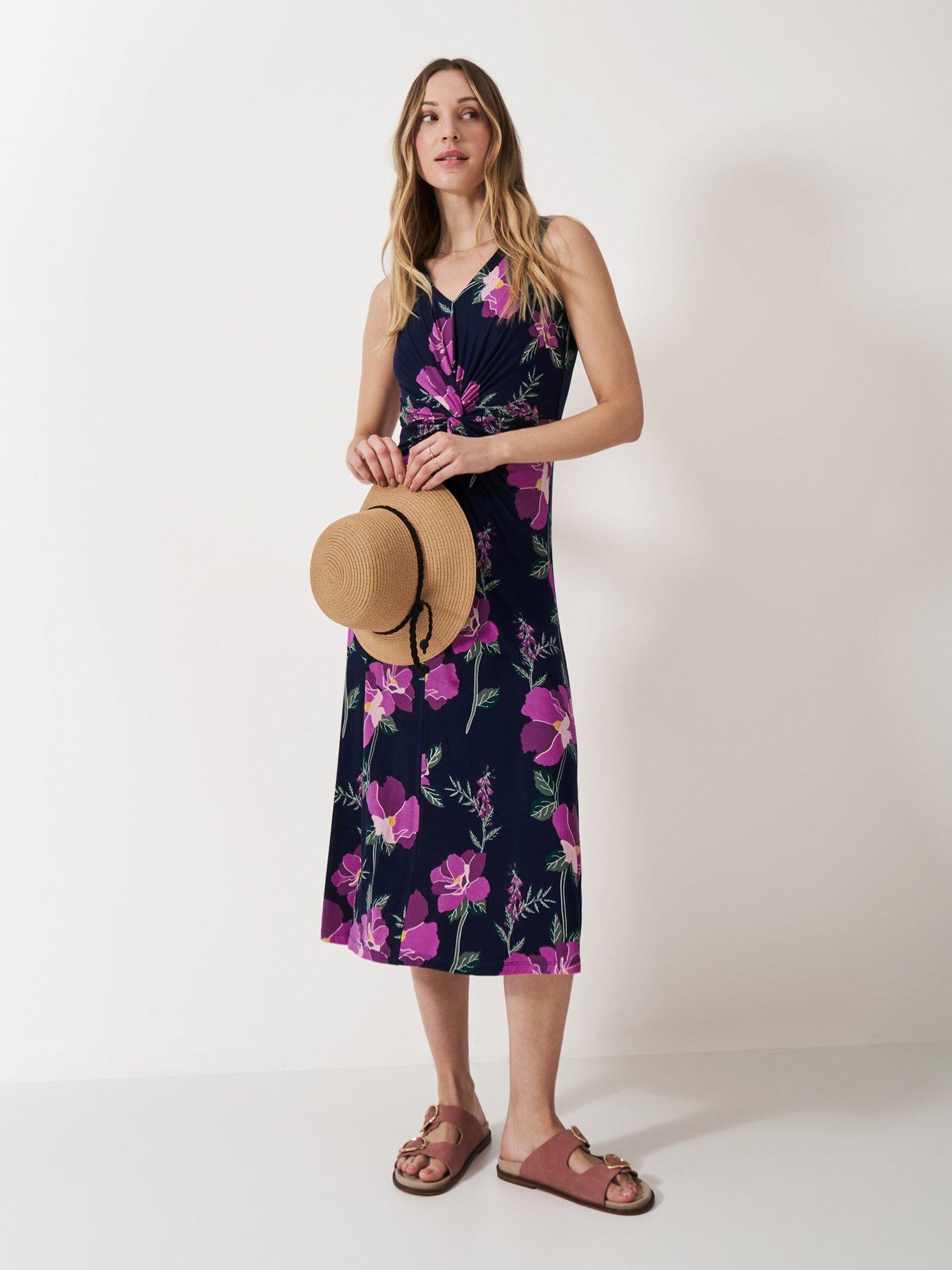 undefined Flora Twist-Detail Jersey Dress - Pink