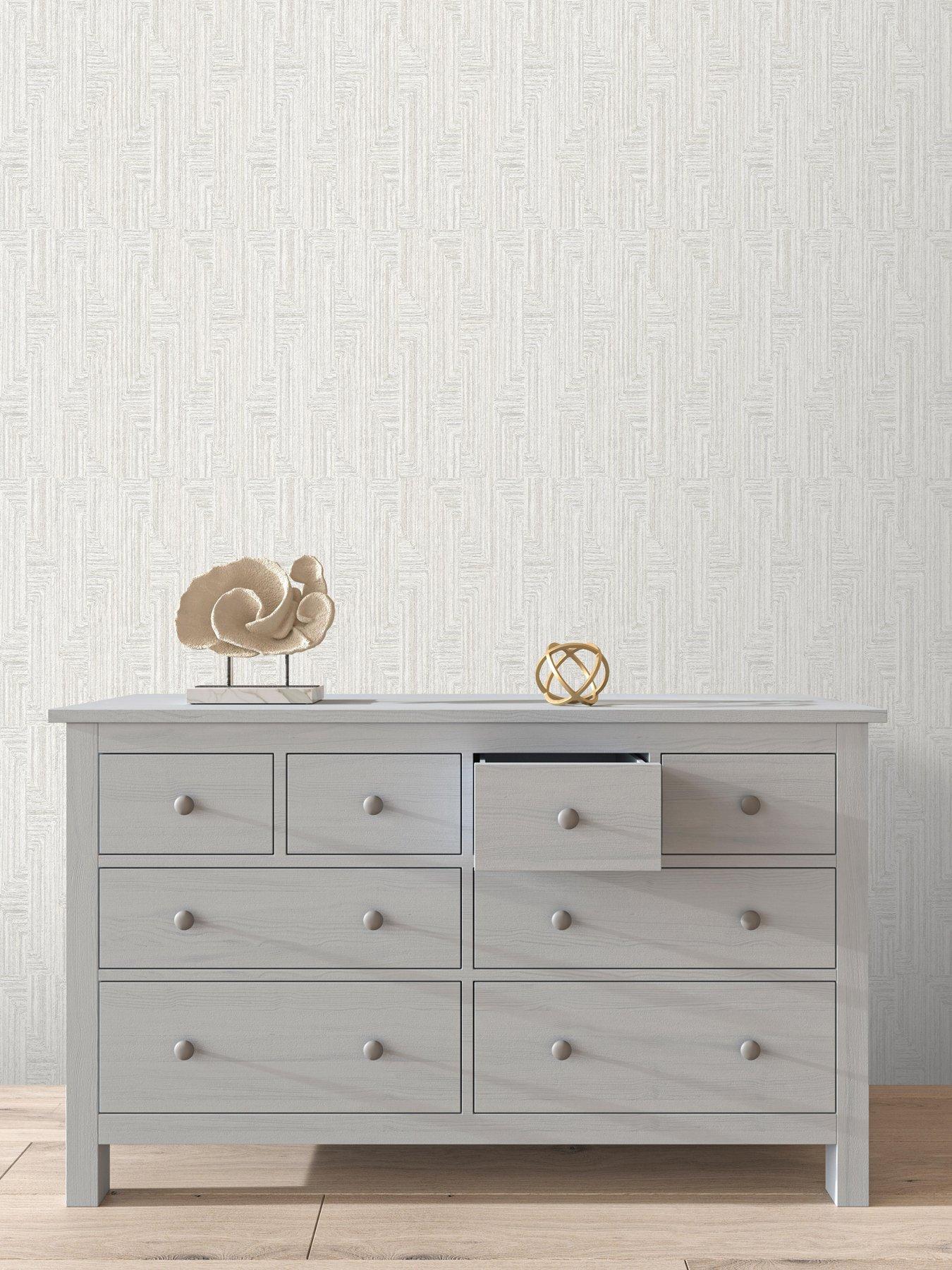undefined Santa Fe Retro String Motif Wallpaper in Taupe
