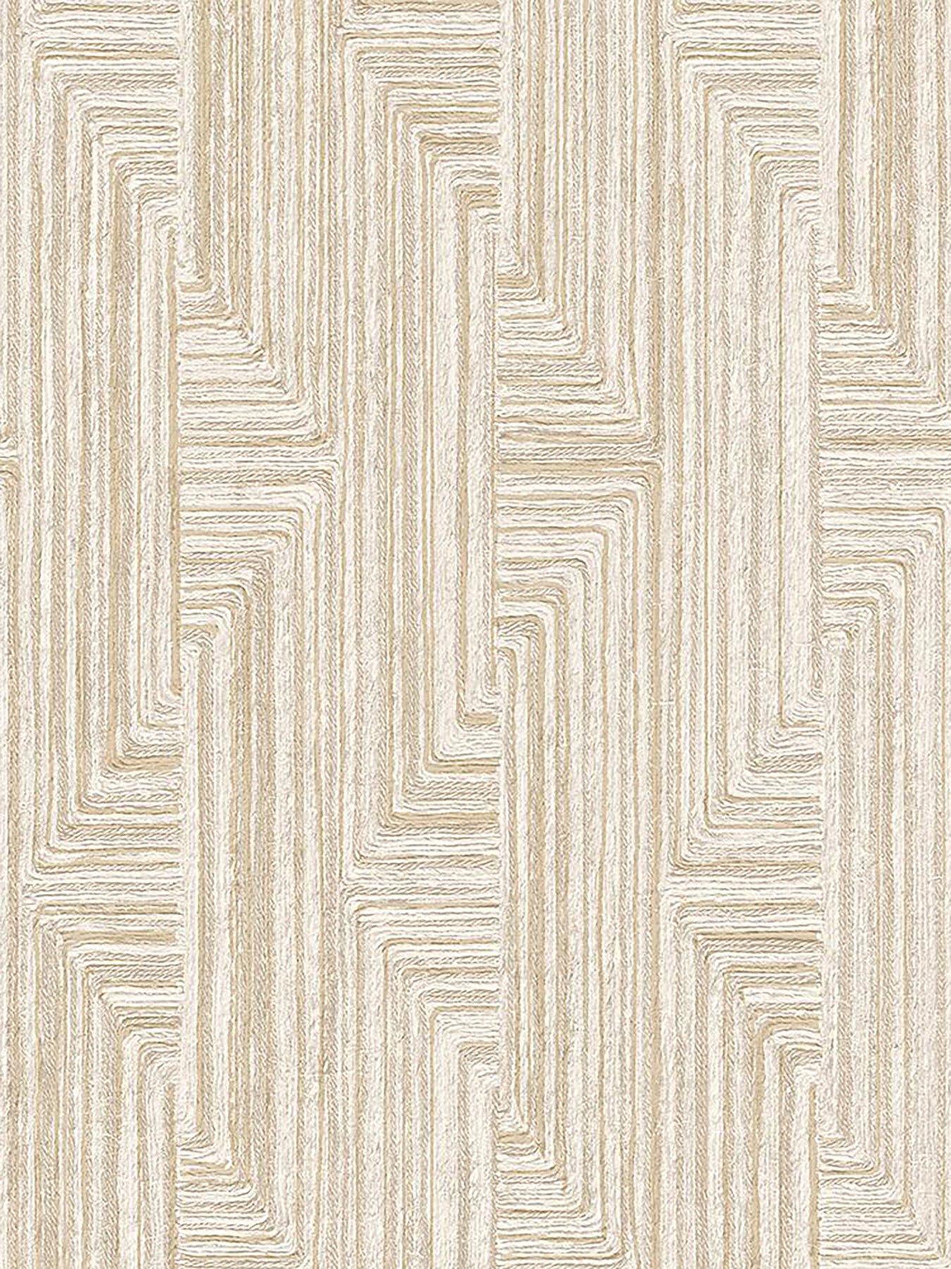 Image 2 of 4 of Design ID Santa Fe Retro String Motif Wallpaper - Beige
