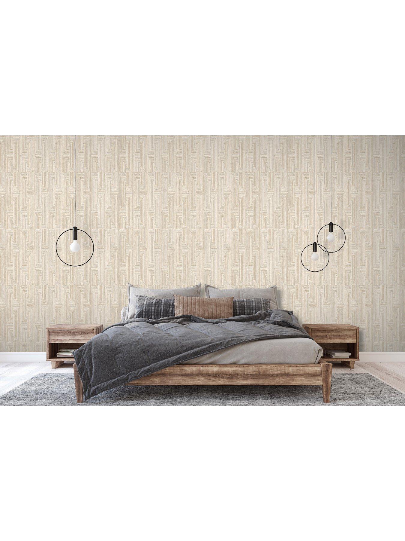Image 3 of 4 of Design ID Santa Fe Retro String Motif Wallpaper - Beige