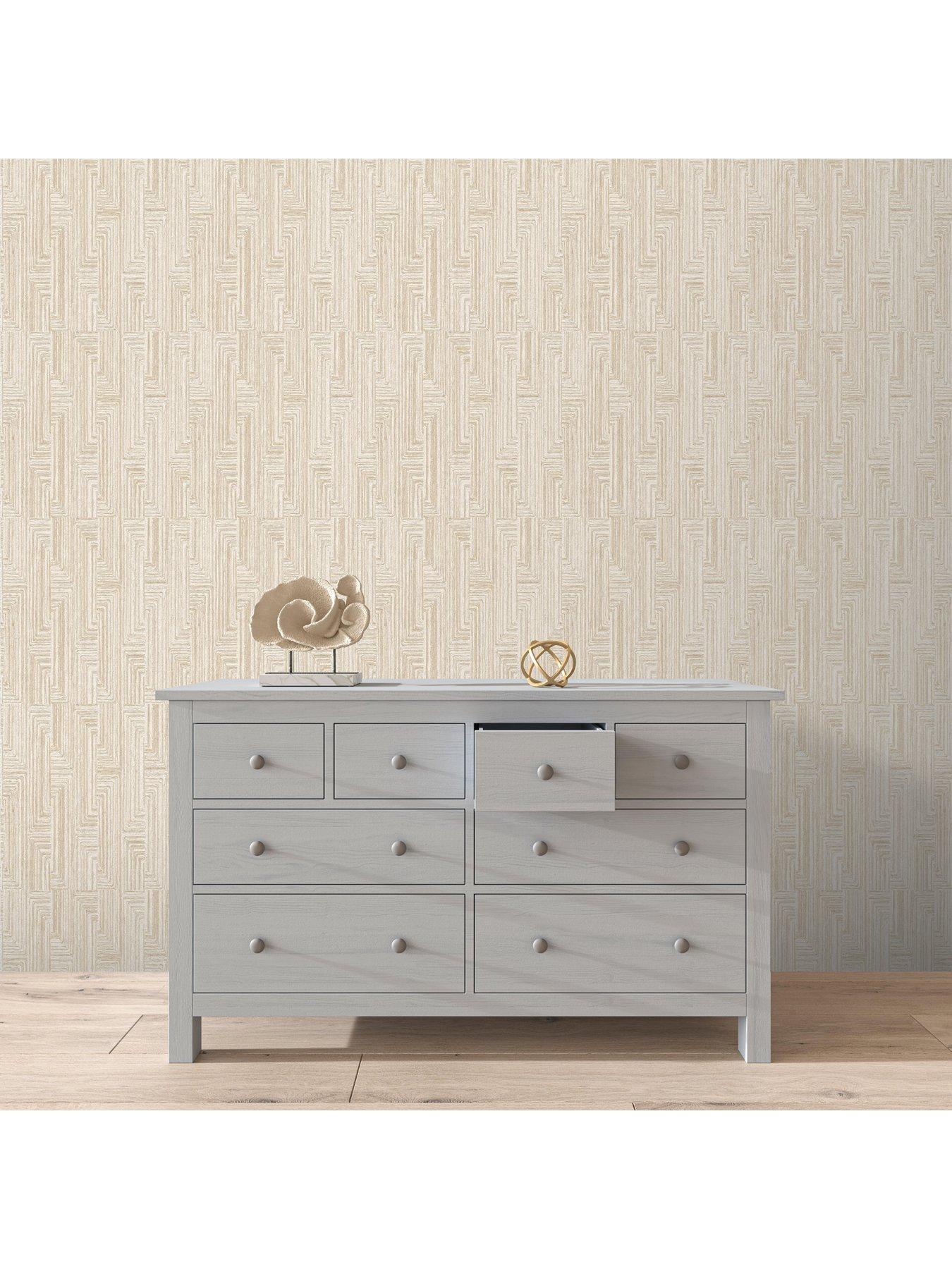 Image 4 of 4 of Design ID Santa Fe Retro String Motif Wallpaper - Beige
