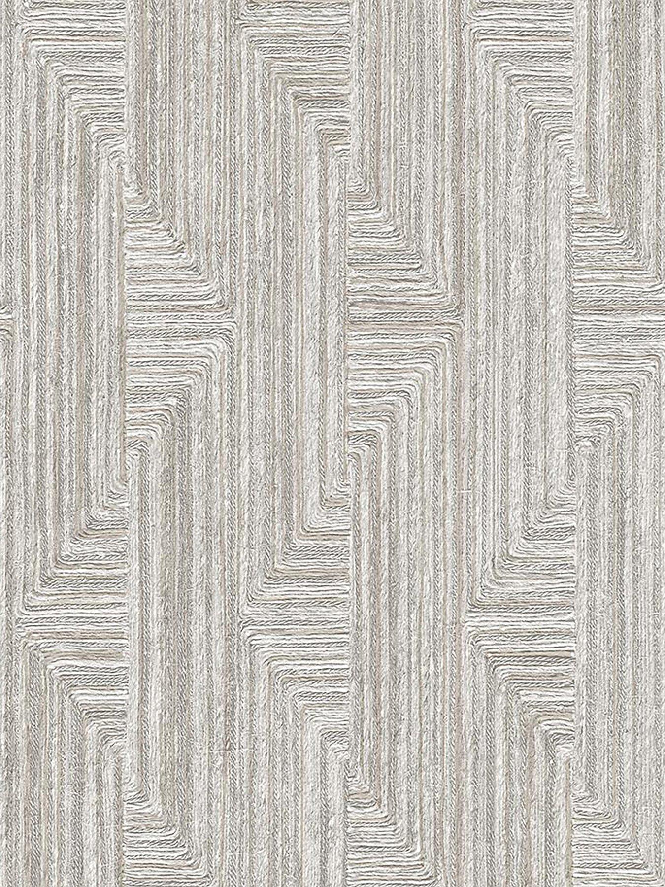 Image 2 of 5 of Design ID Santa Fe Retro String Motif Wallpaper in Grey