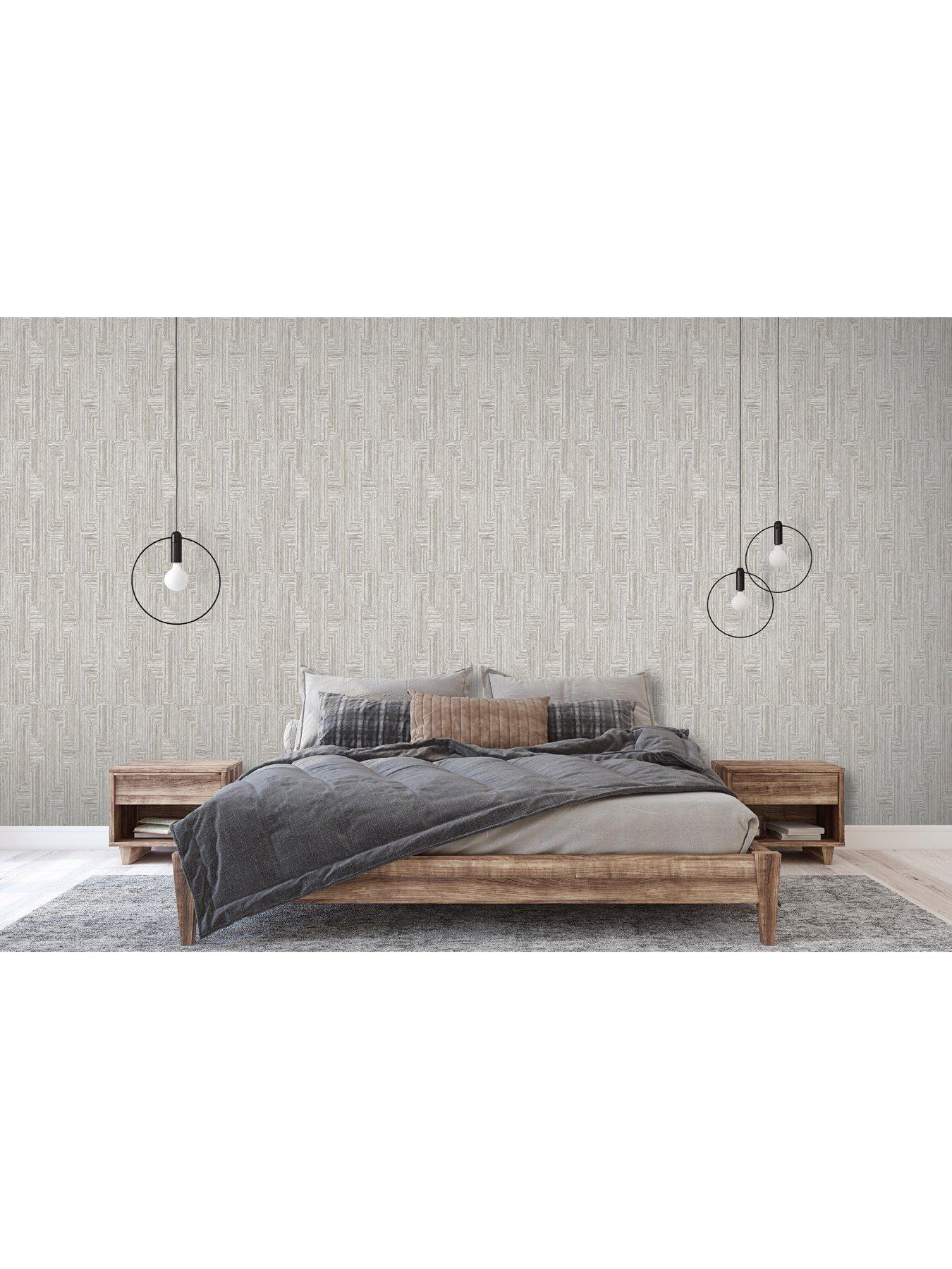 Image 3 of 5 of Design ID Santa Fe Retro String Motif Wallpaper in Grey