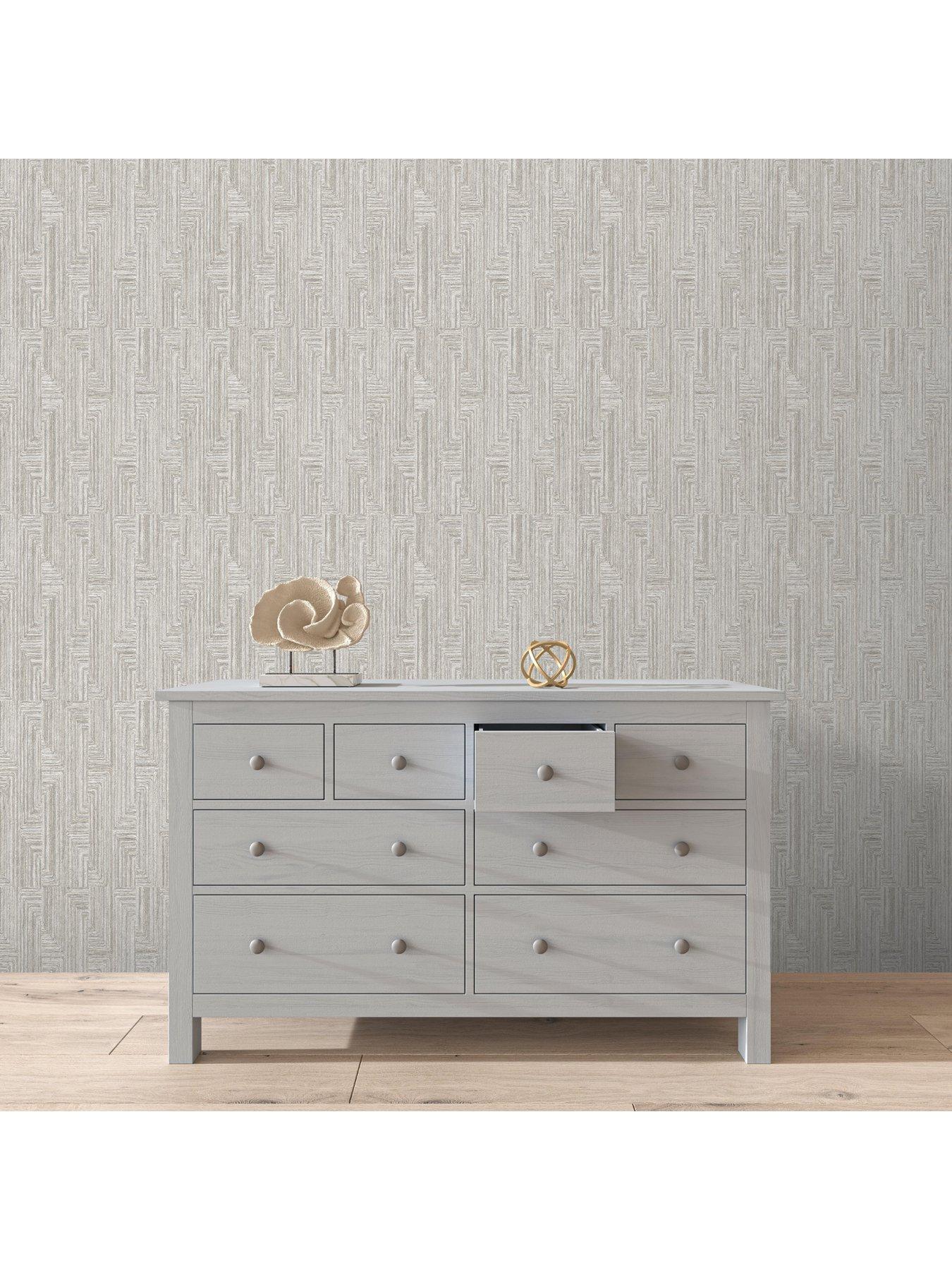 Image 4 of 5 of Design ID Santa Fe Retro String Motif Wallpaper in Grey