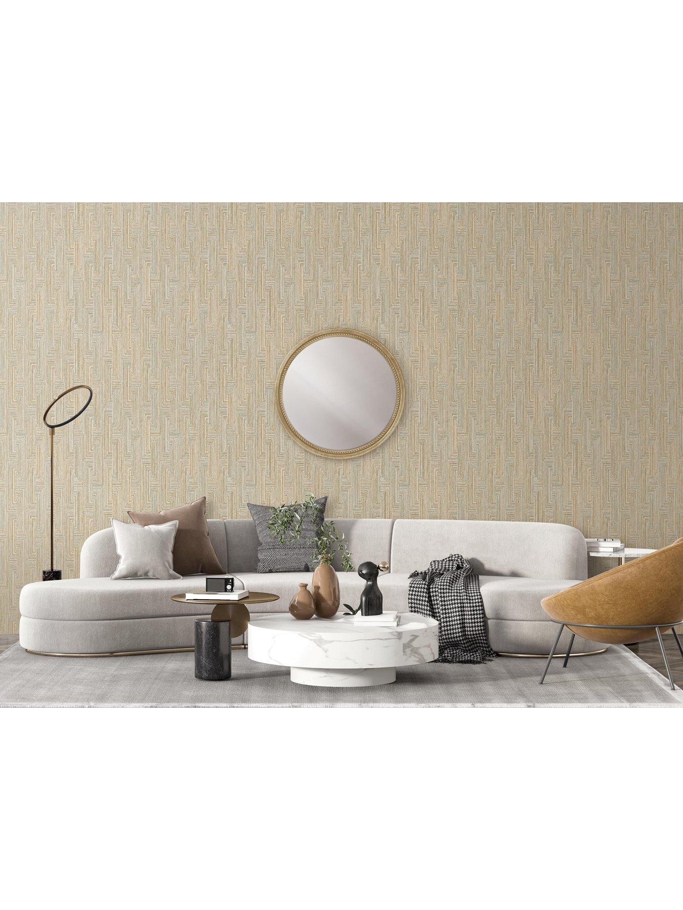 Image 3 of 5 of Design ID Santa Fe Retro String Motif Wallpaper in Gold