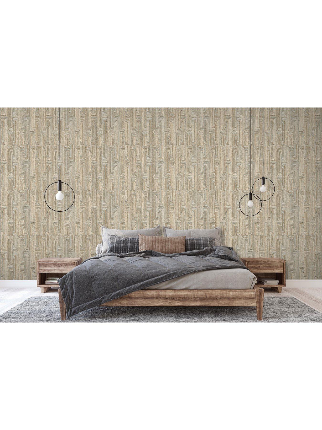 Image 4 of 5 of Design ID Santa Fe Retro String Motif Wallpaper in Gold