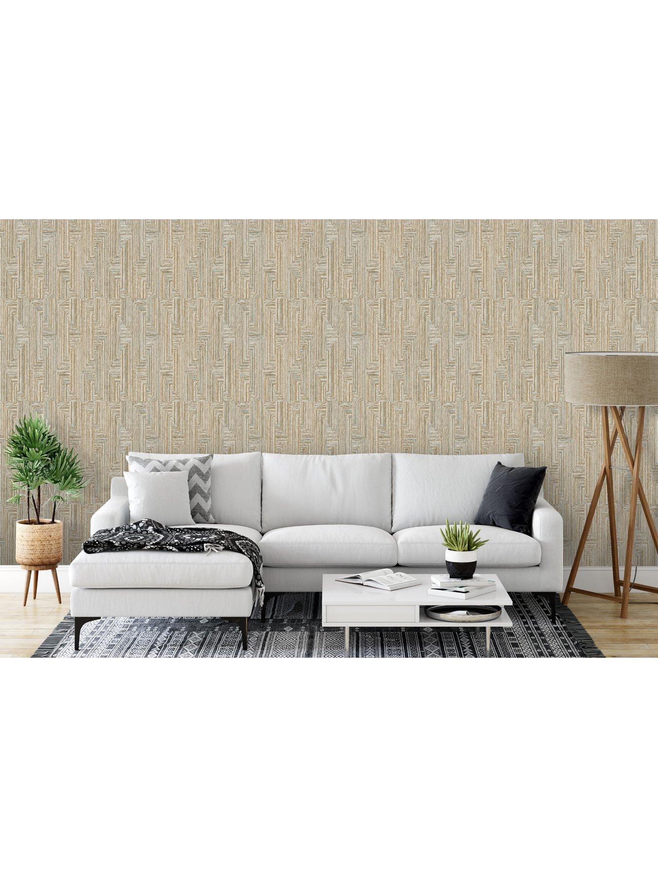 Image 5 of 5 of Design ID Santa Fe Retro String Motif Wallpaper in Gold