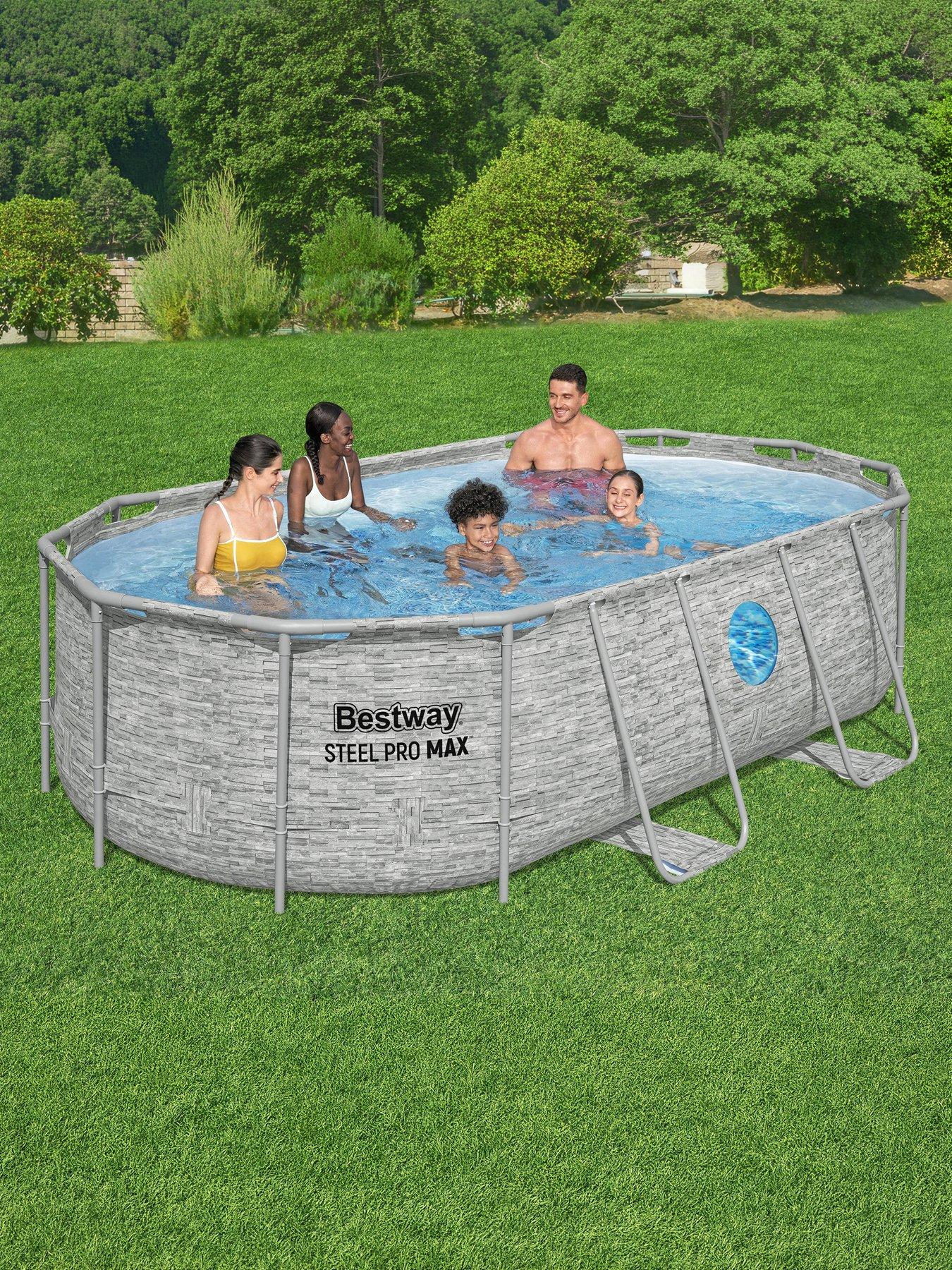 Image 1 of 7 of Bestway 14ft x 8ft 2 x 39.5in Splashview Pool Set Oval