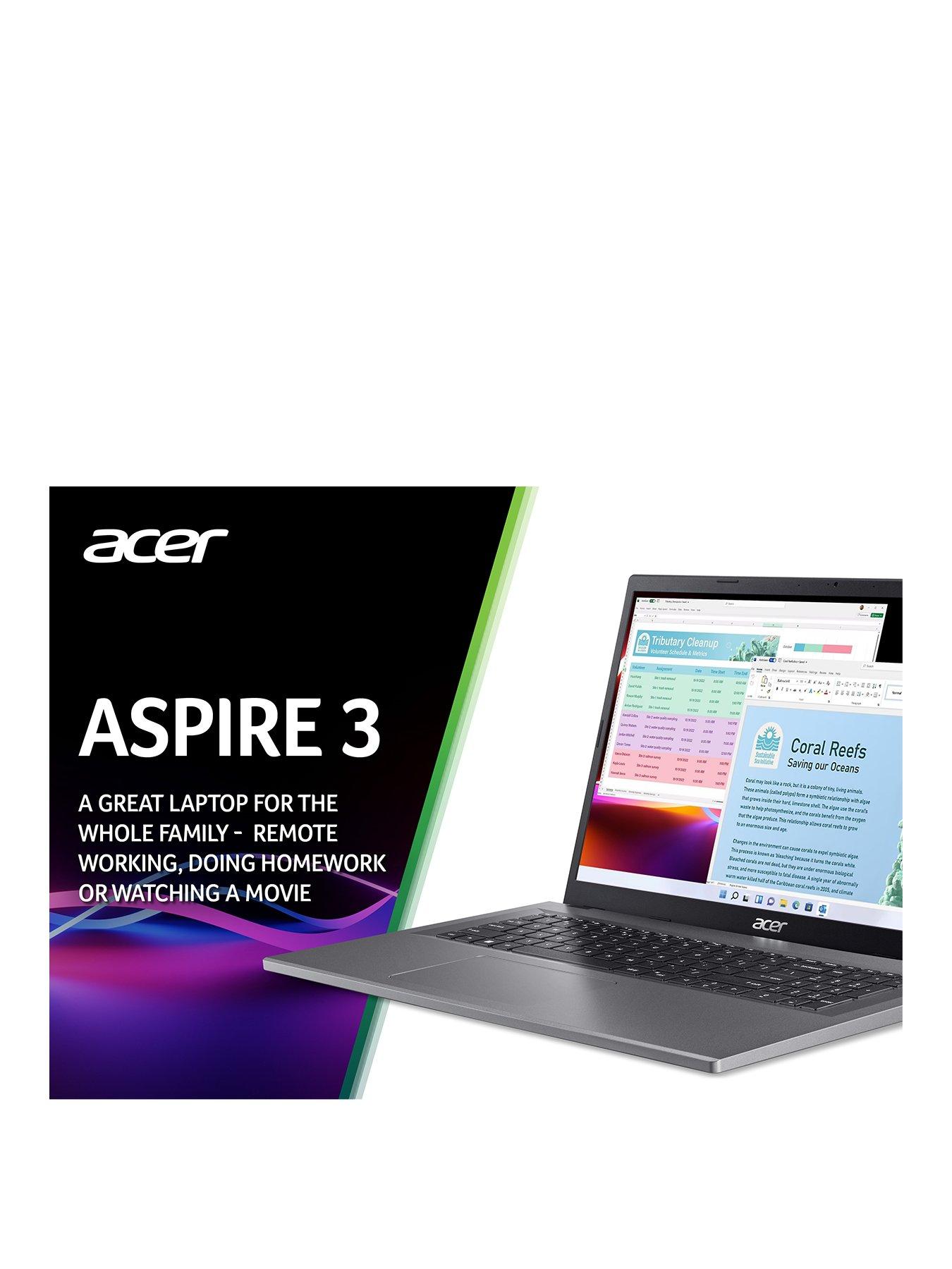 Image 3 of 8 of Acer Aspire 3 A317-55P Laptop - 17.3in HD+,&nbsp;Intel N100, 4GB RAM, 128GB SSD&nbsp;- Silver